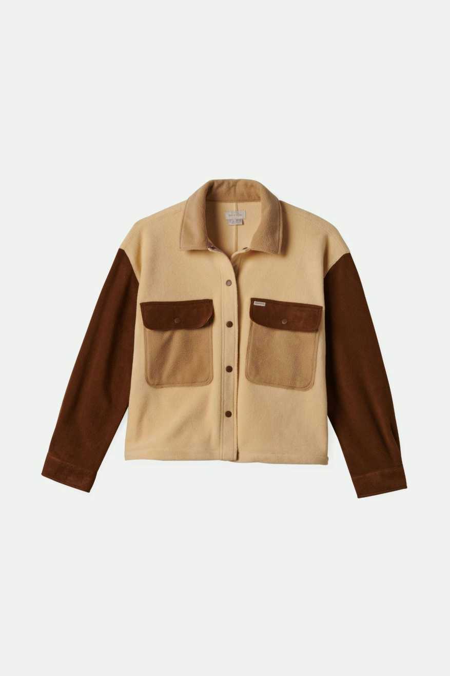 Brixton Women's Bowery Women's L/S Arctic Stretch Fleece - Sesame/Bison/Biscotti | Profile