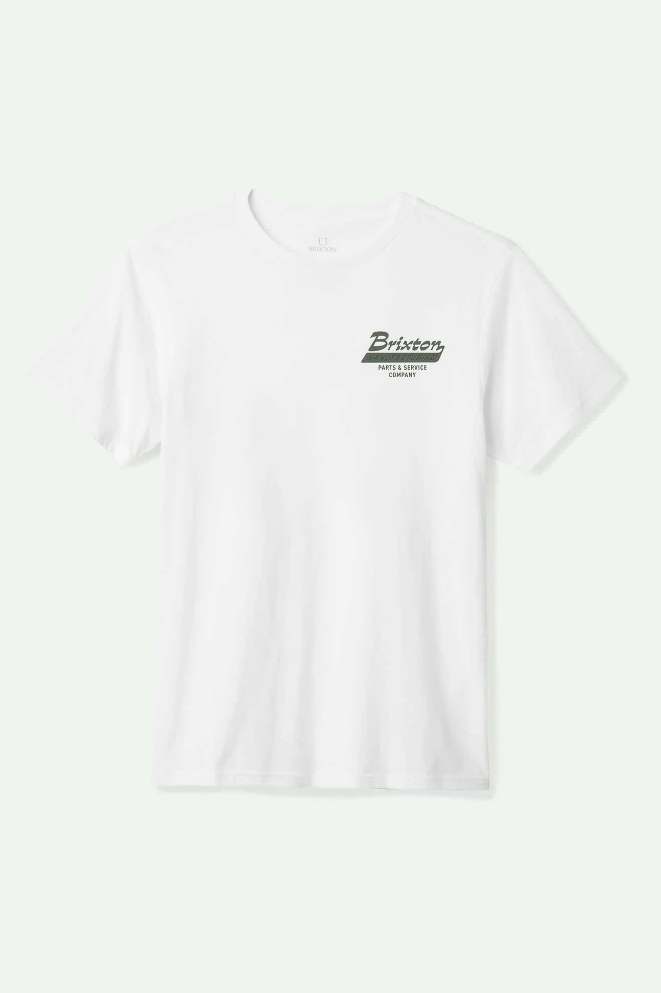 Men's Township S/S Tailored T-shirt in the color White/Olive - Front Product View