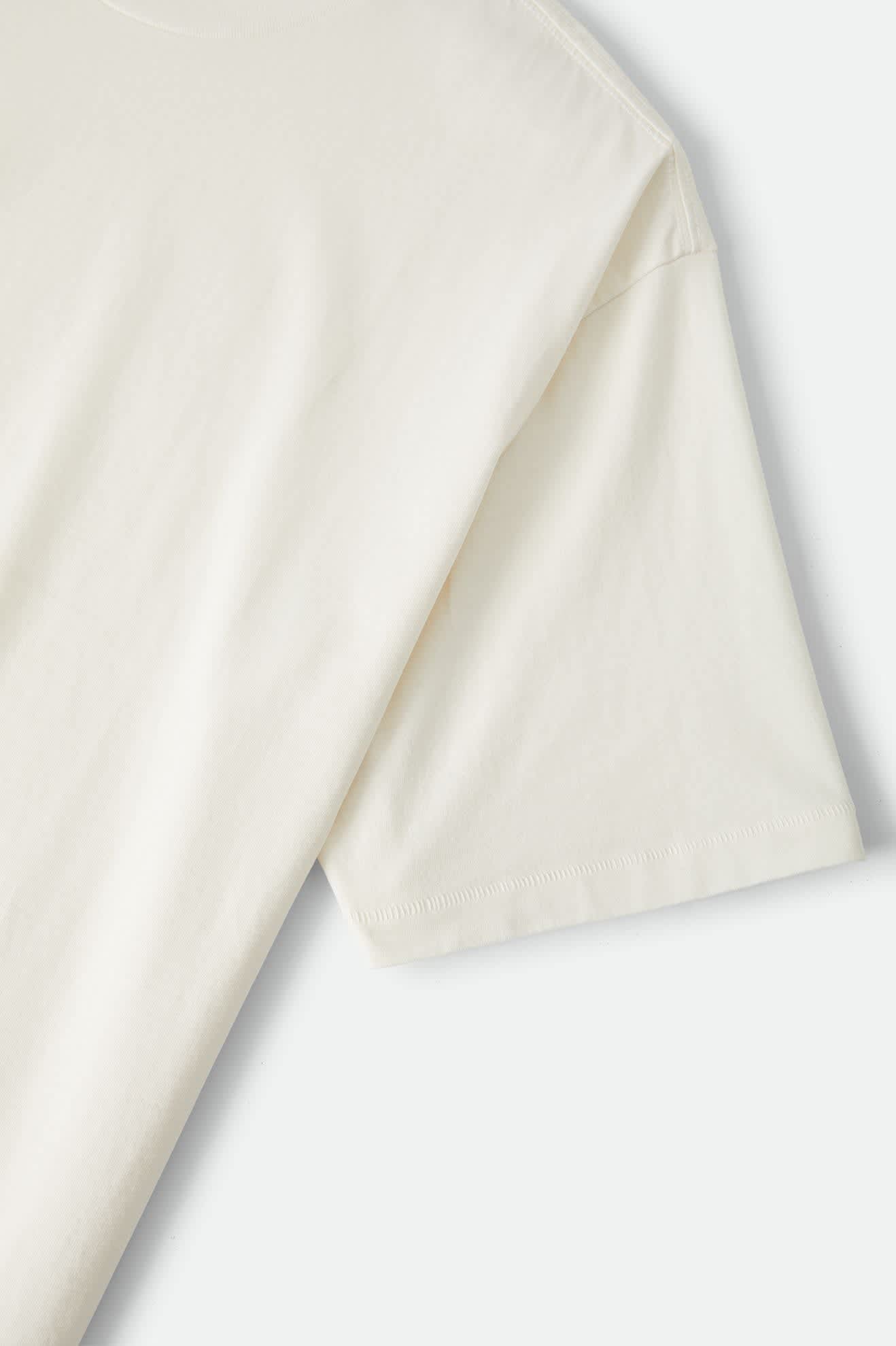Men's Brixton Baseline Relaxed T-Shirt in the color Off White Vintage Wash - Additional Laydown image