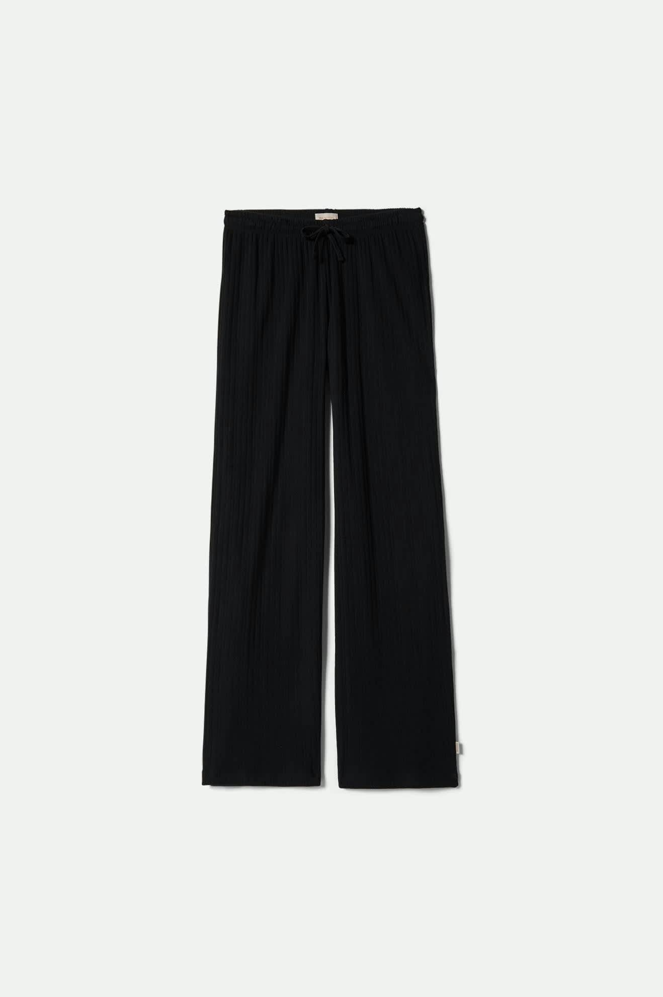 Women's Pointelle Lounge Pant in the color Black - Front Product View