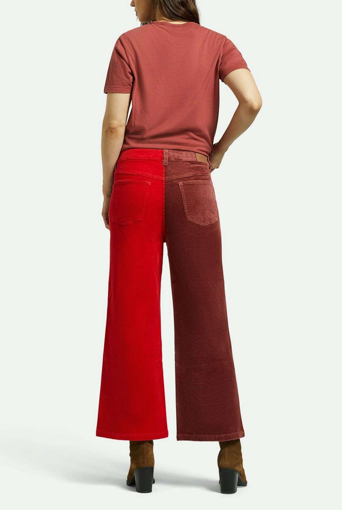 Women's Back Fit Image | Margo Cropped 5-Pocket Pant - Cowhide/Mars Red Cord
