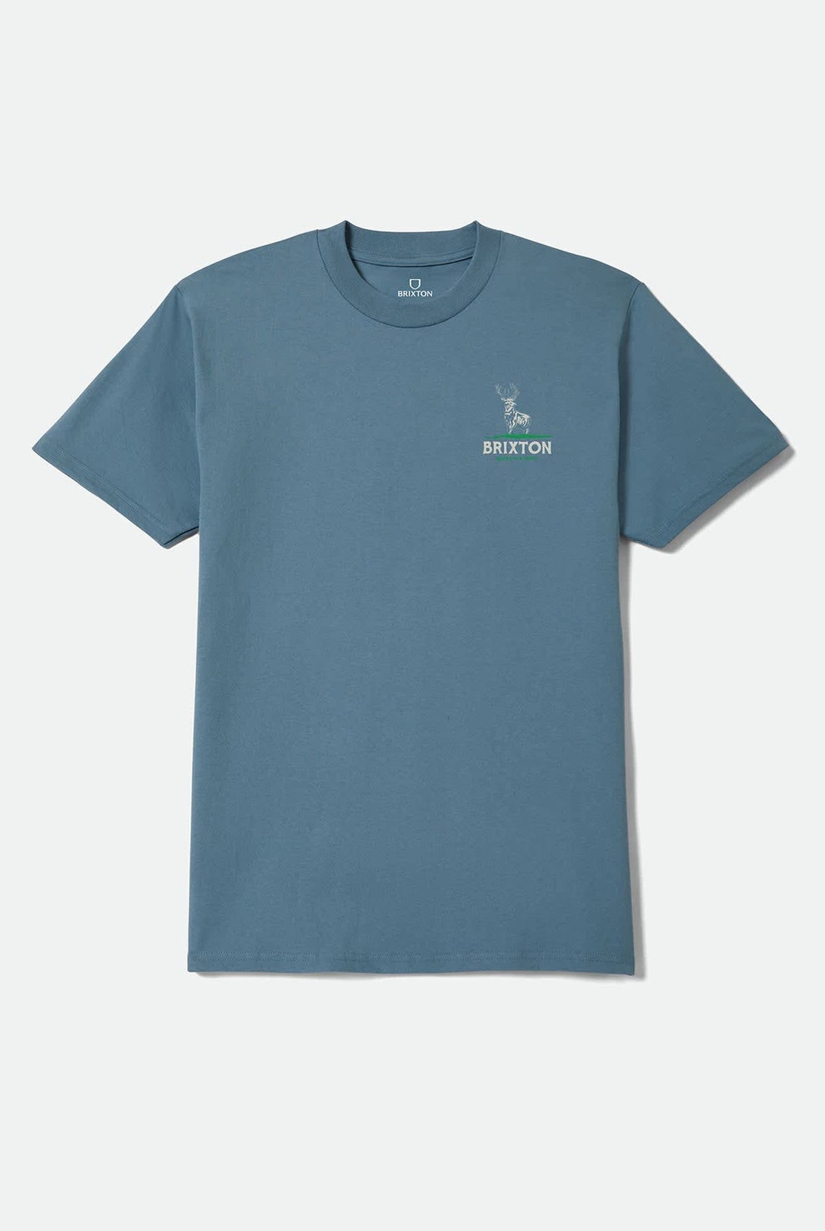 Men's Oakmont Standard T-Shirt in the color Harbor Blue - Front Product Laydown Image