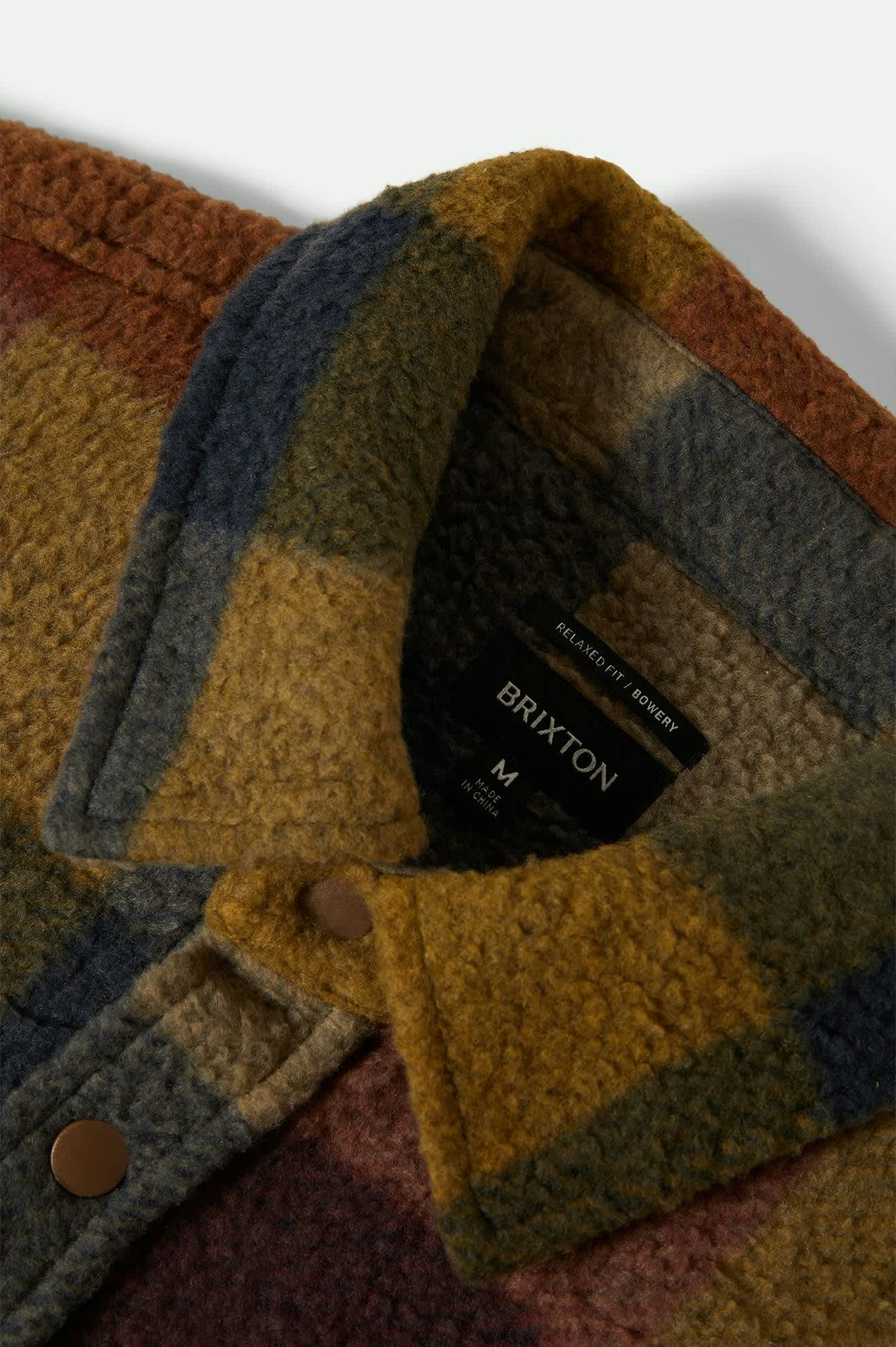 Men's Bowery Arctic Stretch Fleece in the color Rust/Copper Plaid - Additional Laydown image