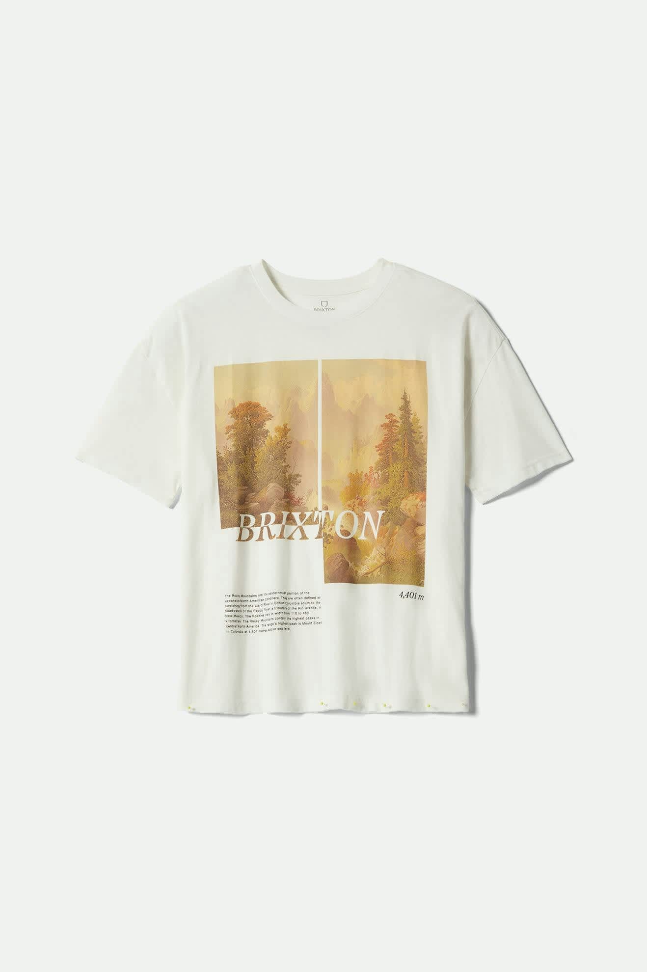 Women's Rocky Mountain Oversized Boyfriend T-Shirt in the color Off White - Front Product View