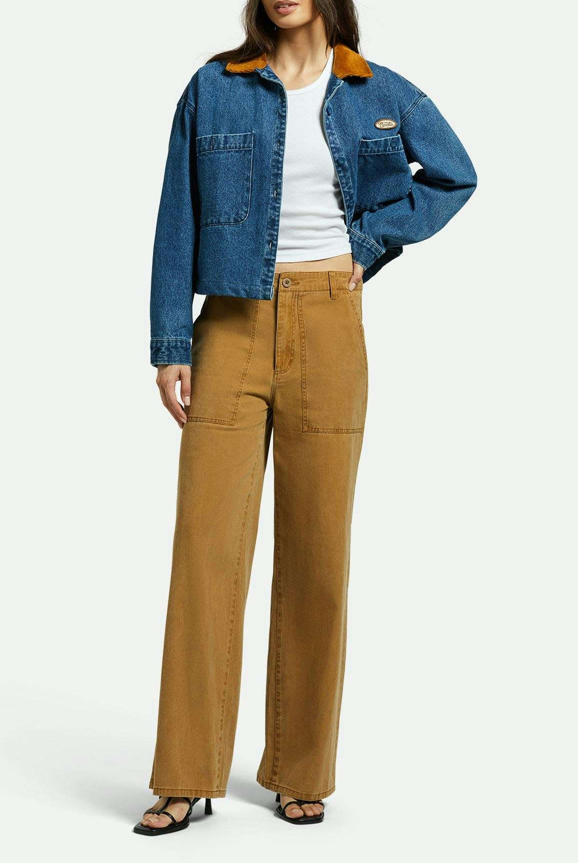 Brixton Women's Vintage Military Lightweight Pant - Washed Copper | Front fit