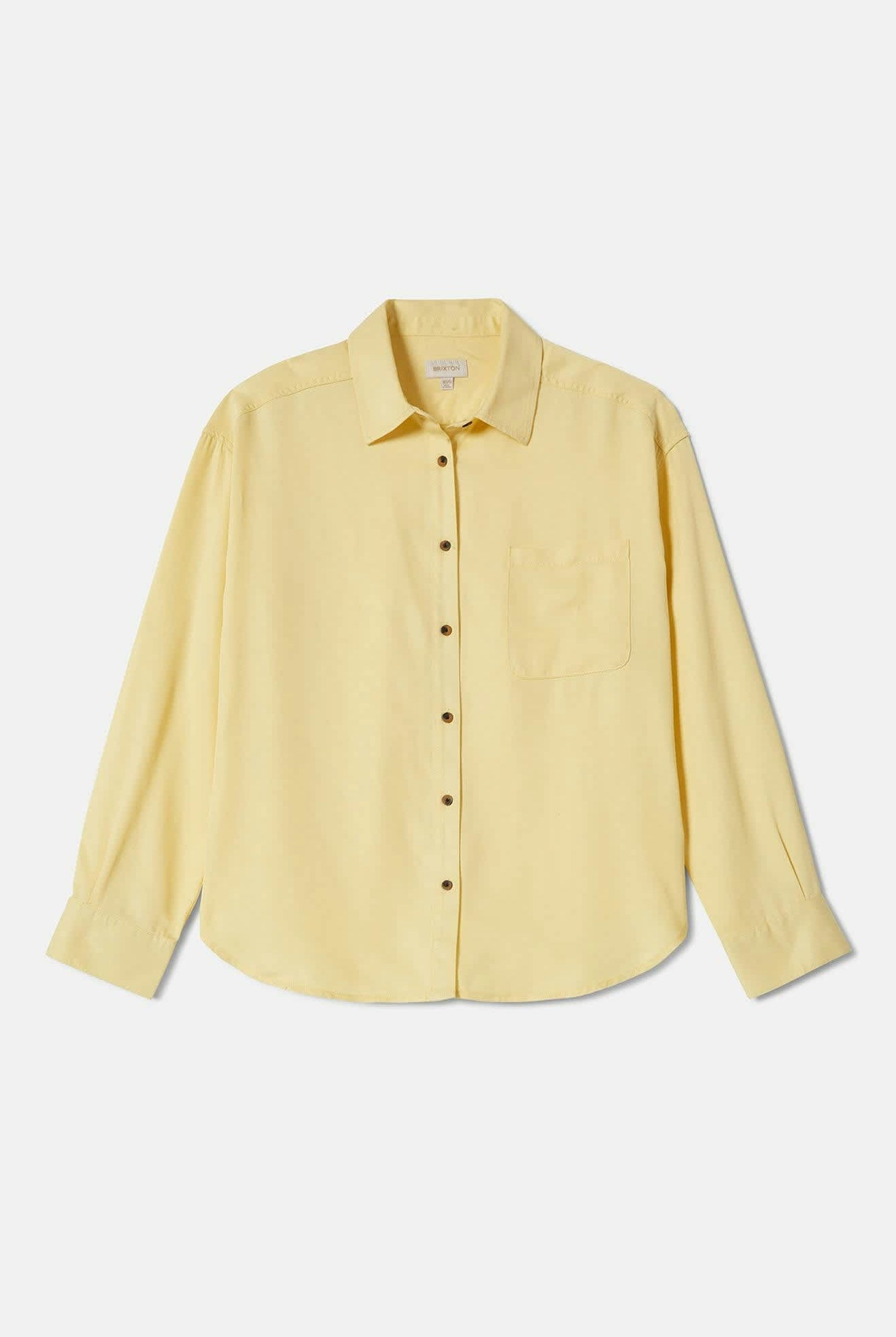 Women's East Side Boxy L/S Button Down in the color Panna Cotta - Front Product View