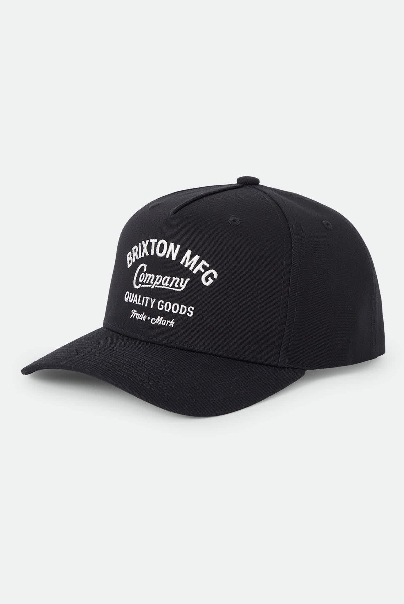 Unisex Stratton Snapback in the color Black - Front Product Laydown Image