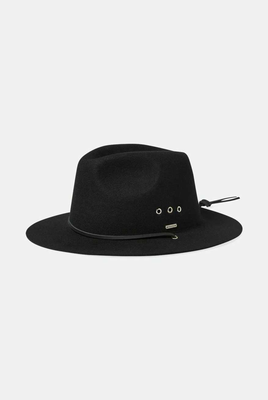 Brixton Unisex Wesley WTHR GUARD™ Packable Fedora - Black | Main