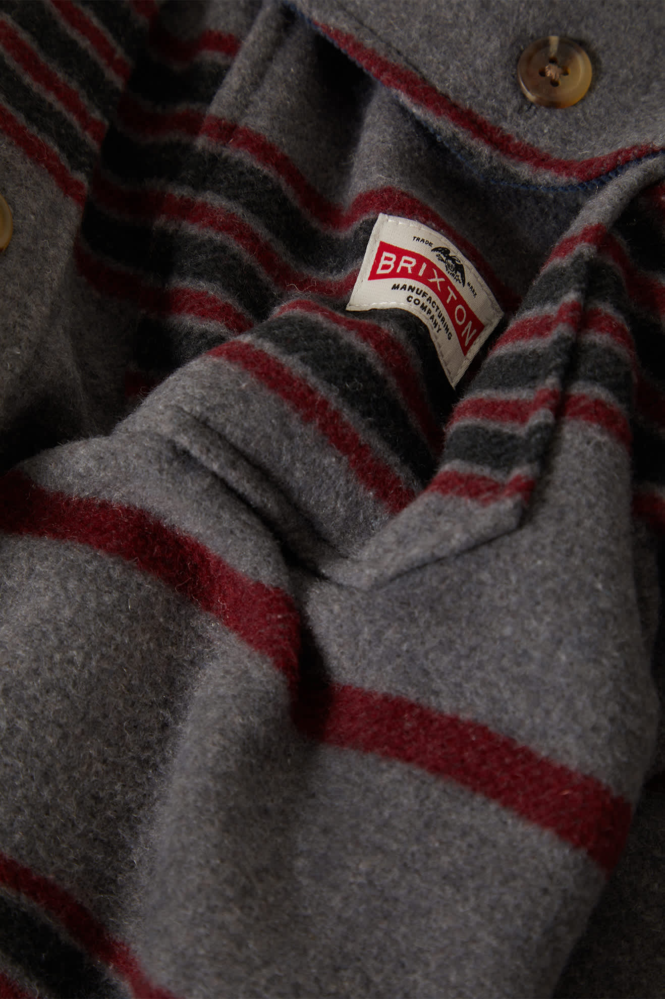 Men's Altered Threads Overshirt in the color Multi Blanket Stripe - Additional Laydown image