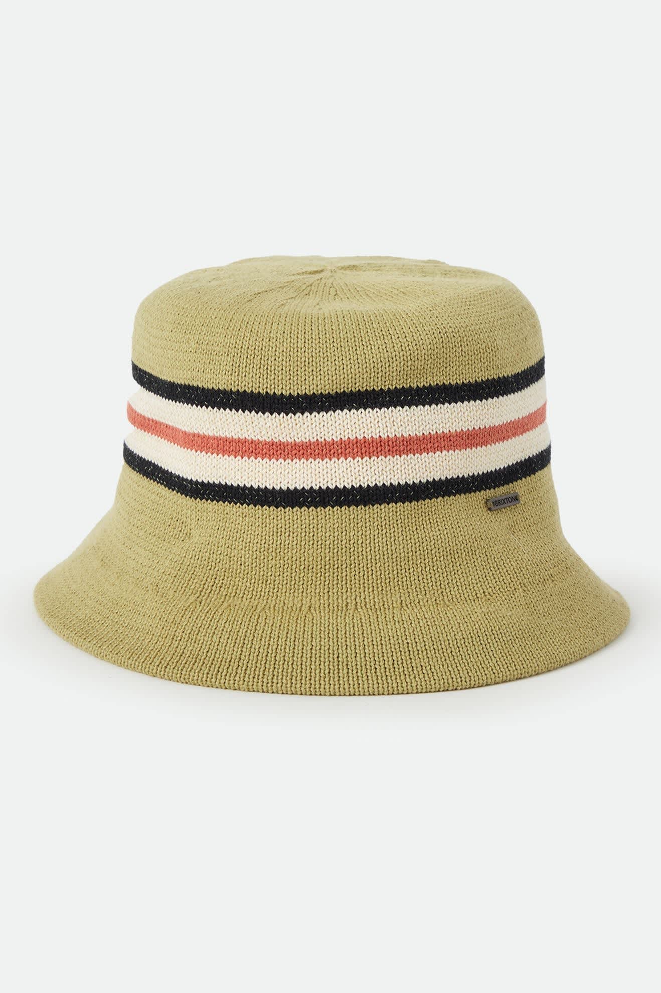 Unisex Redding Knit Packable Hat in the color Green Multi Stripe - Front Product Laydown Image