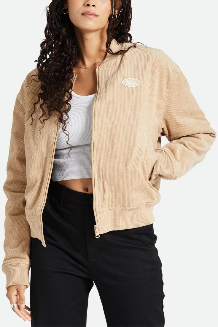 Women's Fit, Front View | Utopia Reversible Bomber Jacket - Sesame