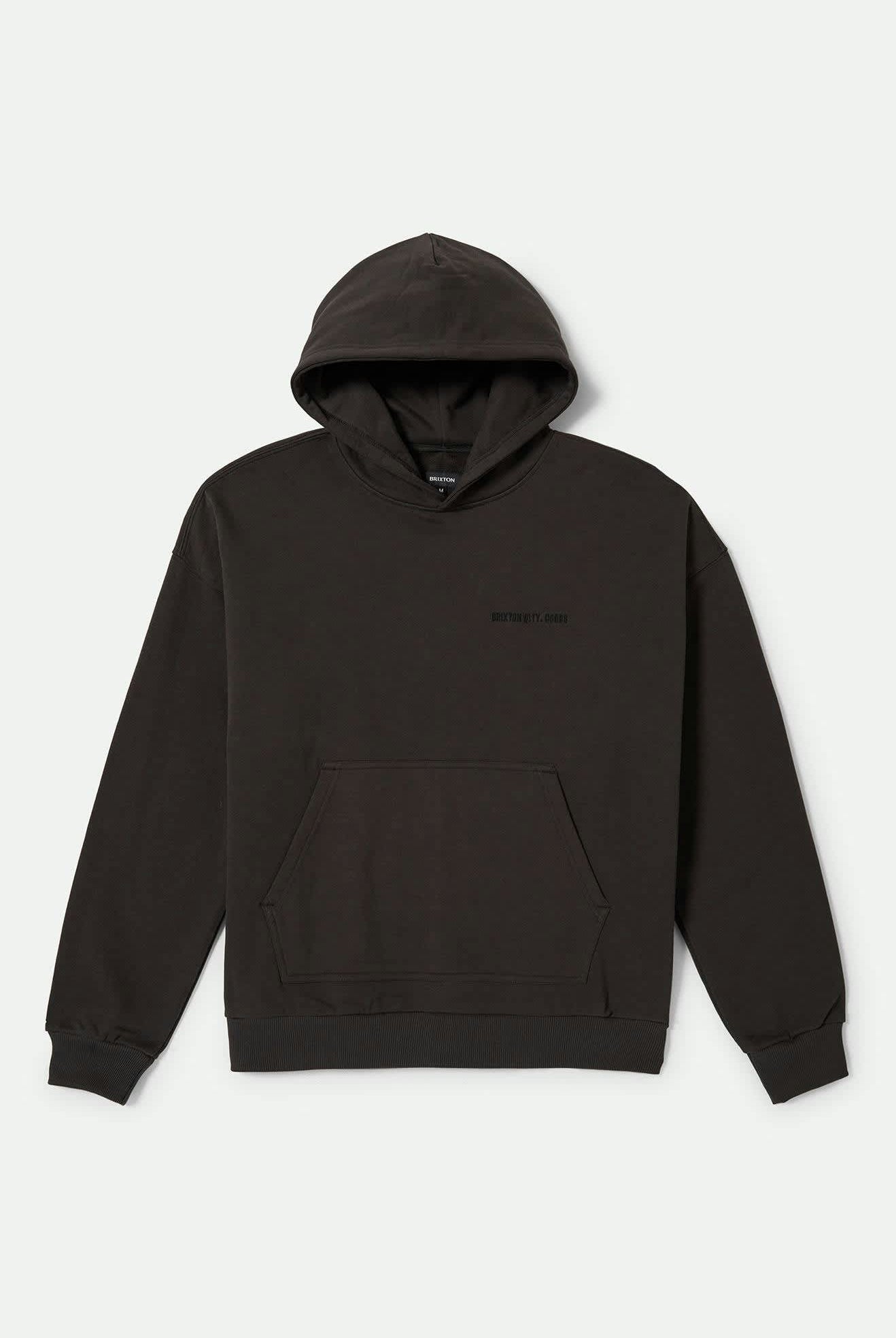 Men's Embroidered Heavyweight Oversized Hoodie in the color Black - Front Product View