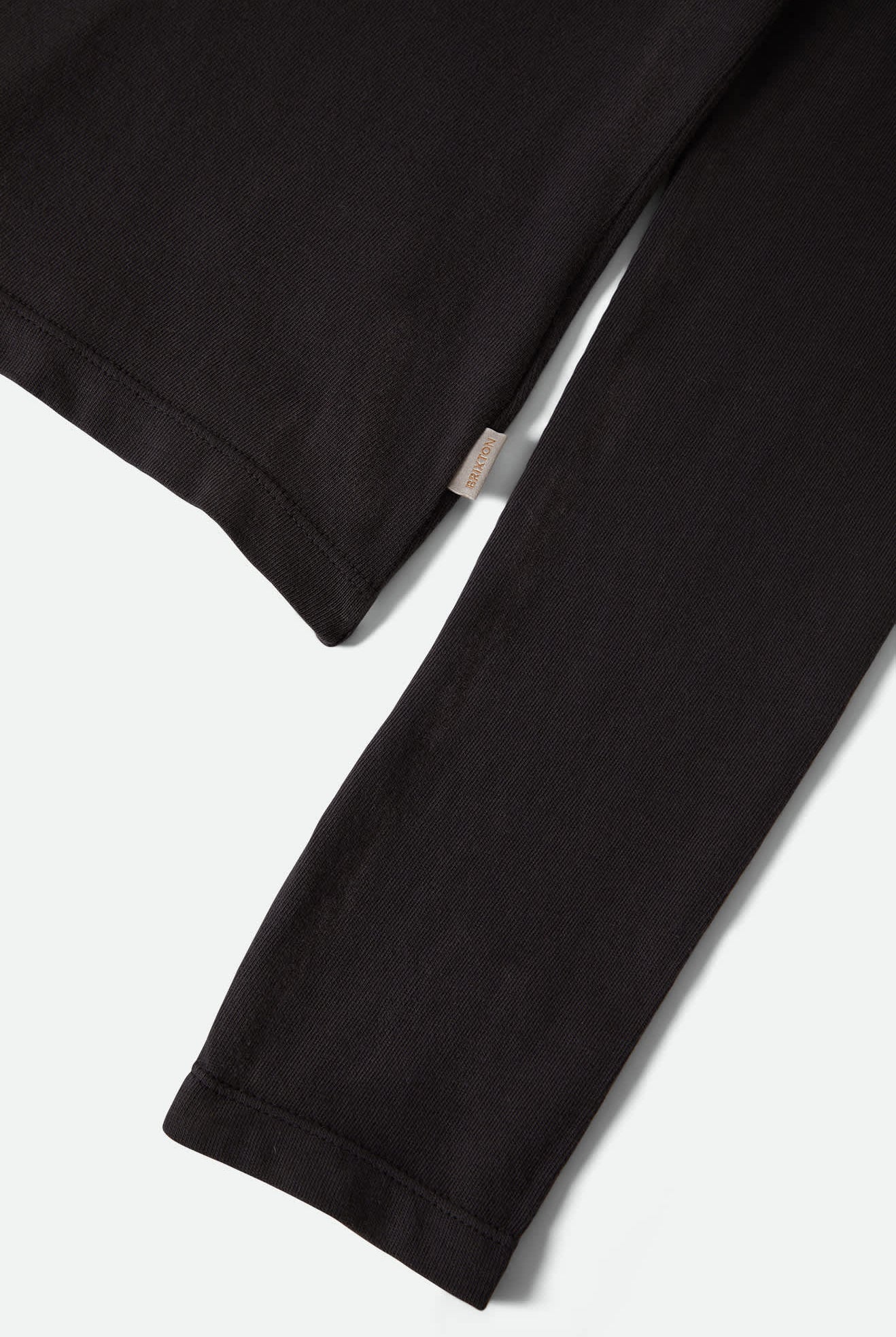 Women's Carefree Organic Garment Dye Slim L/S T-Shirt in the color Black - Additional Laydown image