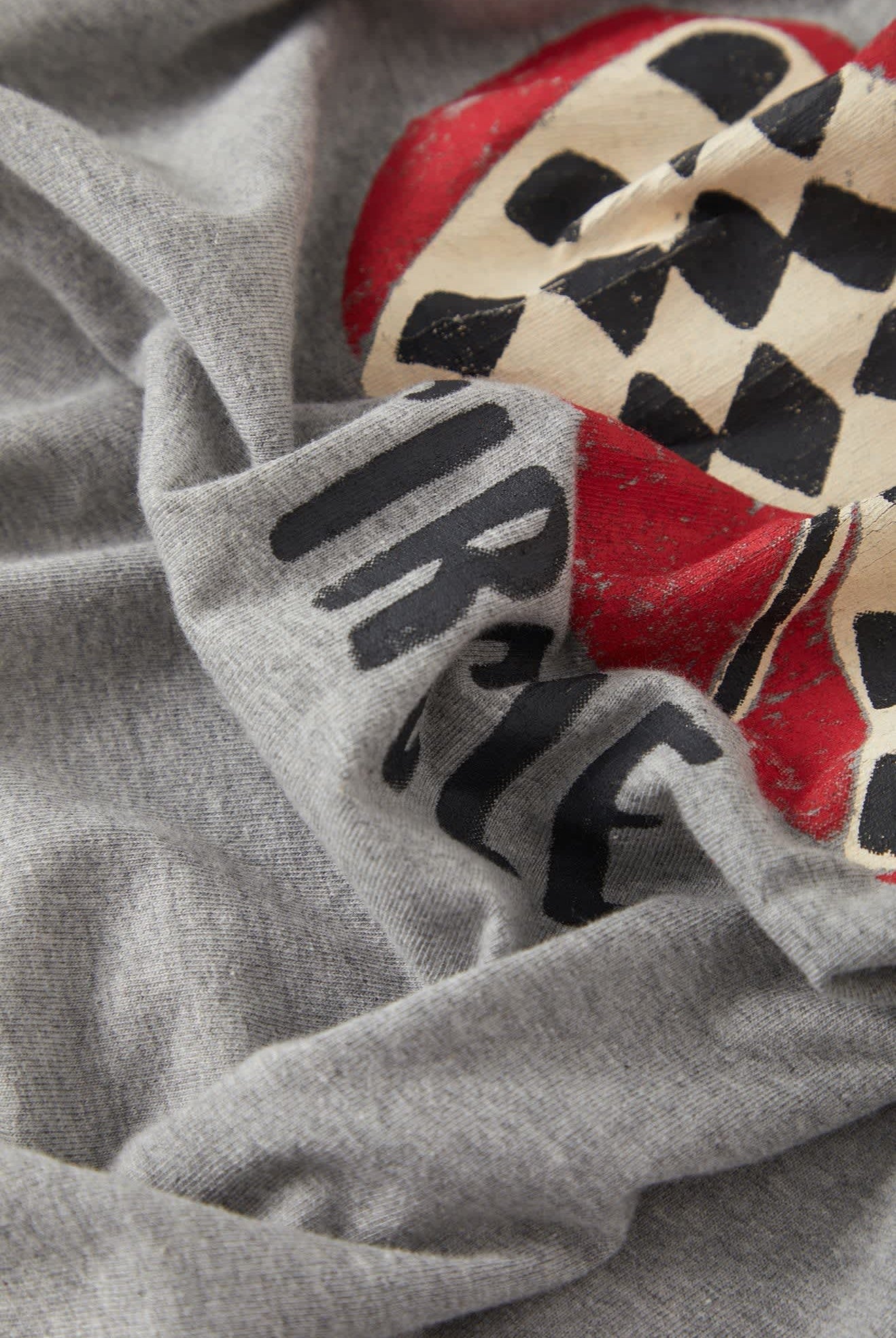 Women's Winners Circle Boxy Football T-Shirt in the color Heather Grey/Black - Additional Laydown image