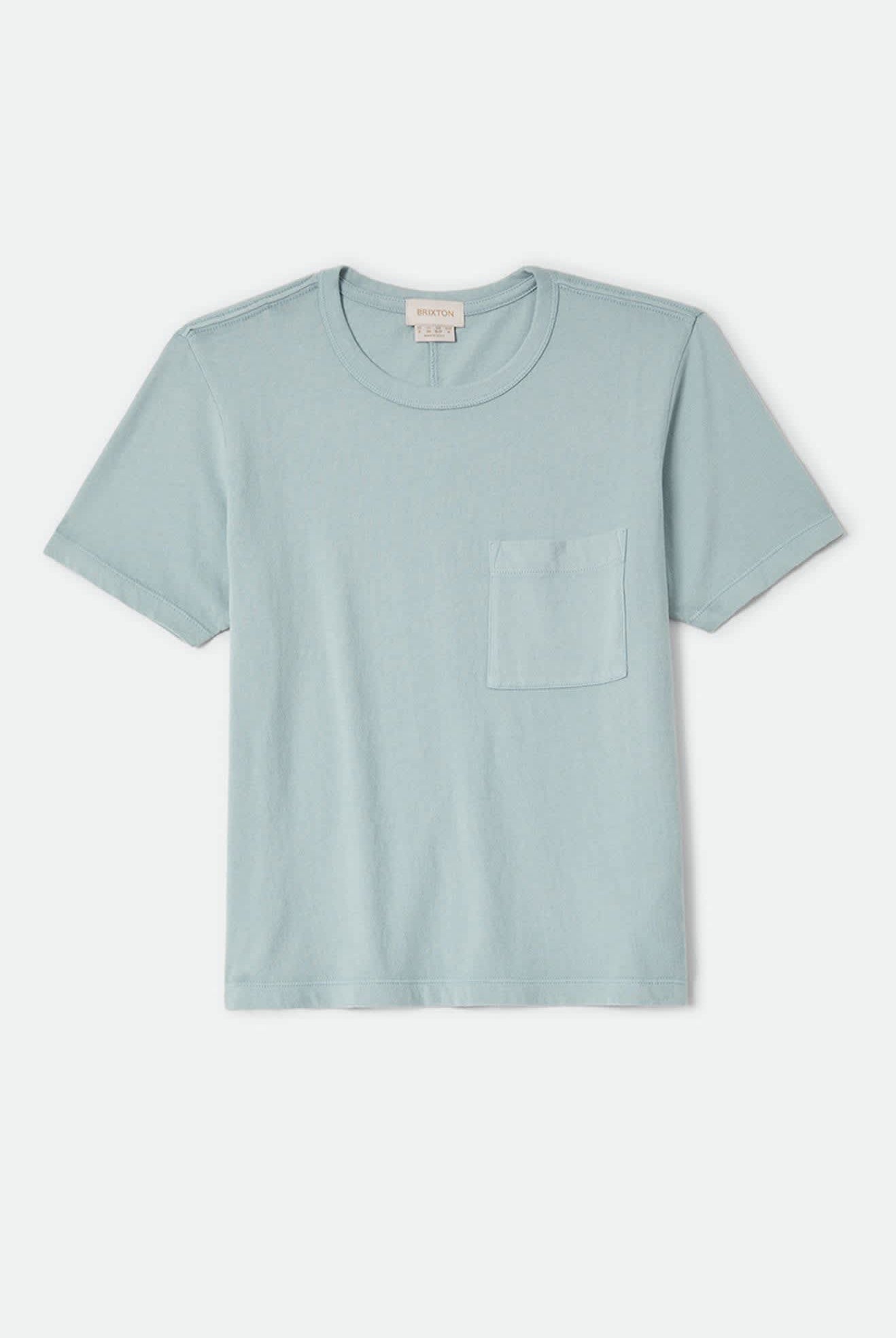 Women's Carefree Organic Garment Dye Perfect T-Shirt in the color Sea Grass - Front Product Laydown Image