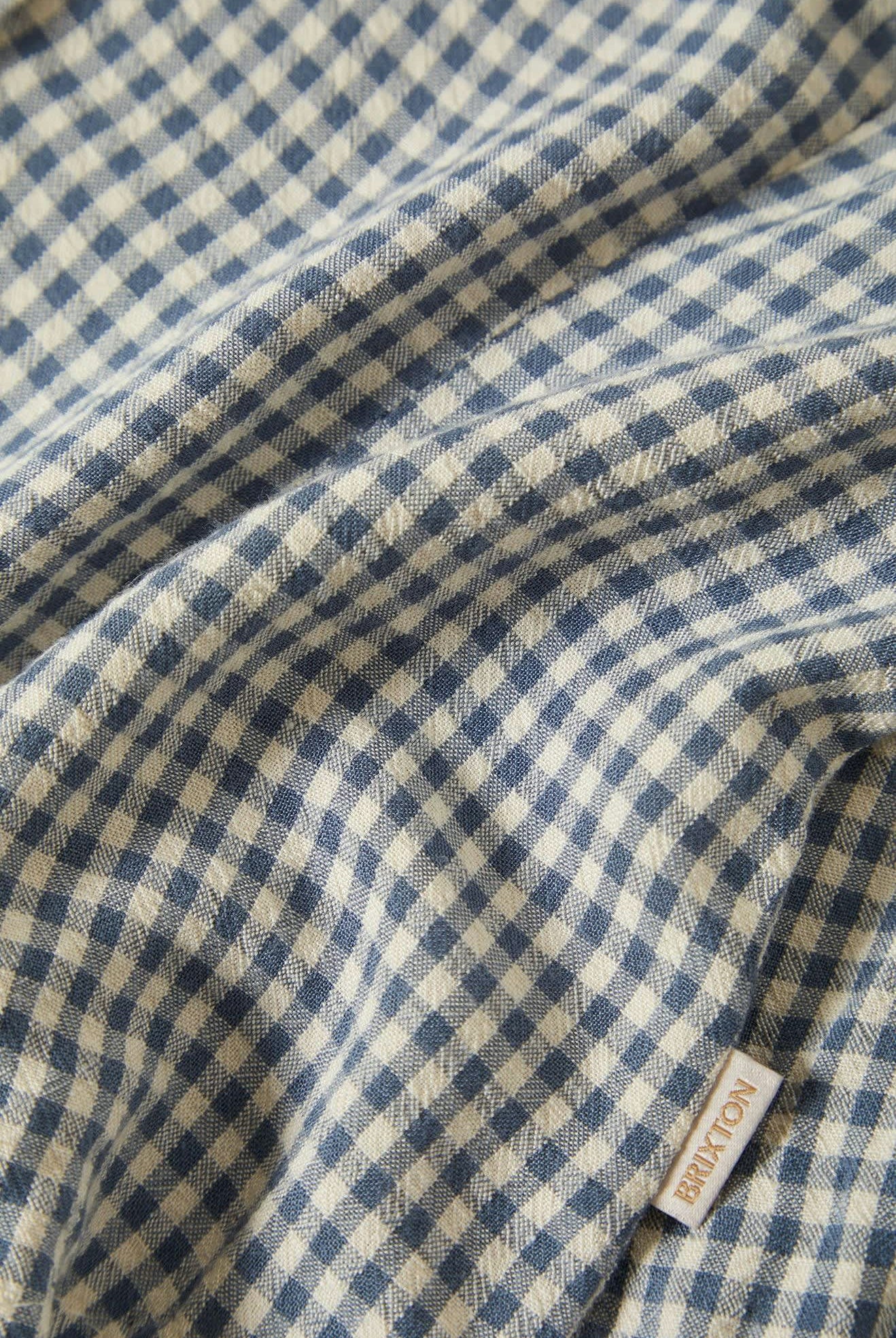 Women's The Meadow Blouse in the color Azure Blue Gingham - Additional Style View