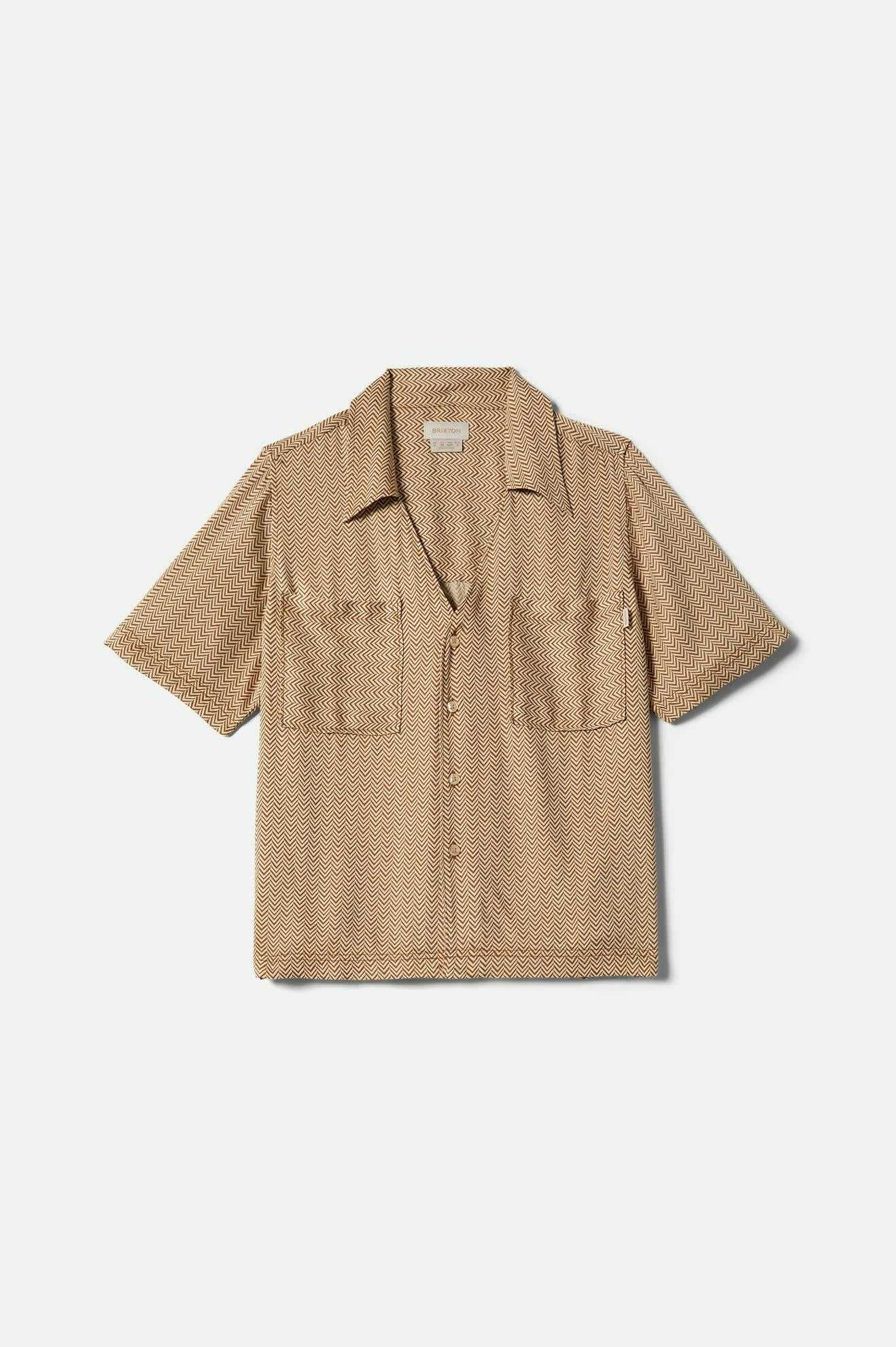 Women's Hudson Lounge S/S Shirt in the color Washed Copper/Whitecap - Front Product View