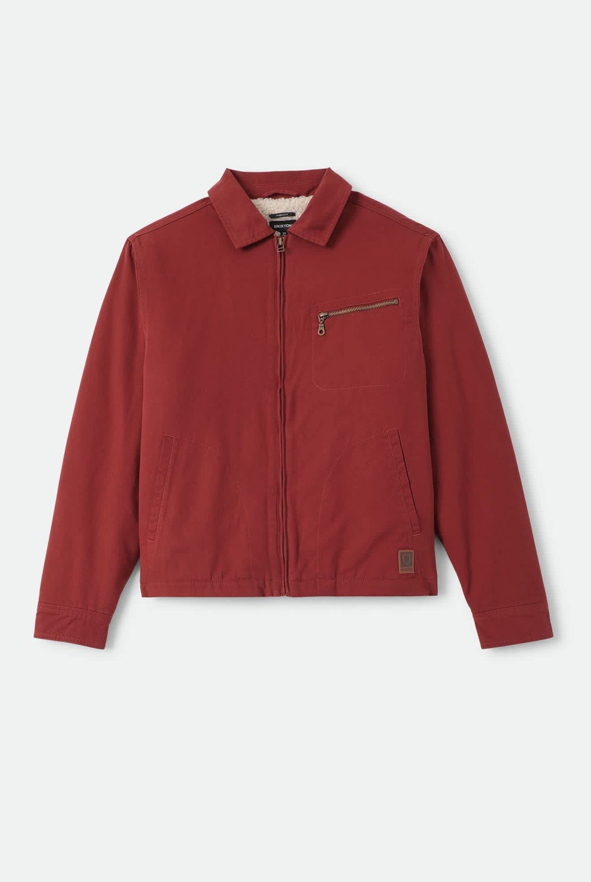 Men's Mechanic Garage Zip Lined Jacket in the color Dark Brick - Front Product Laydown Image