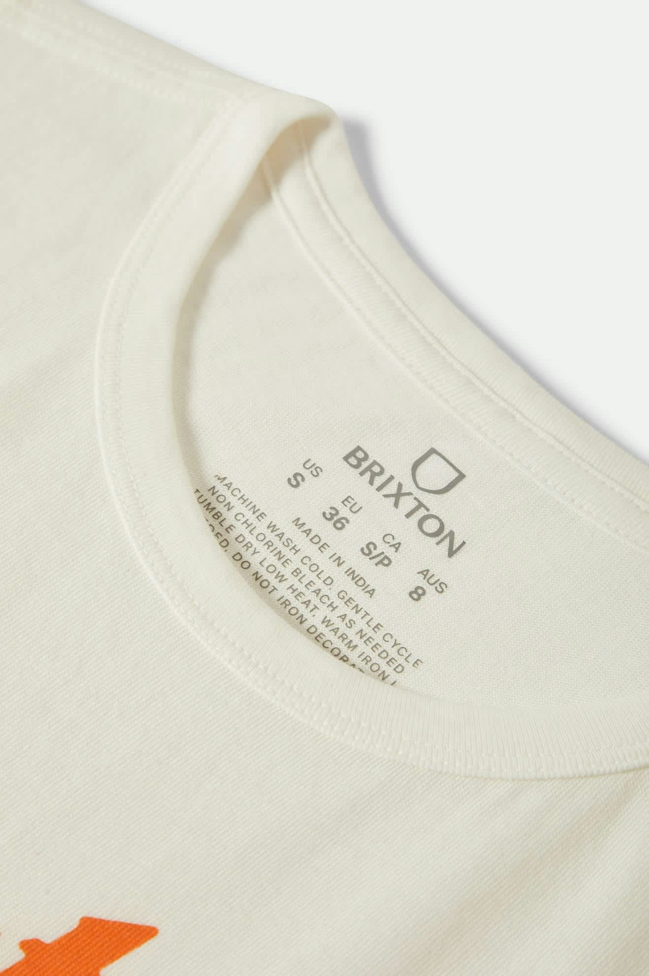 Women's Brixton Motel Muscle Tank in the color Off White - Additional Laydown image