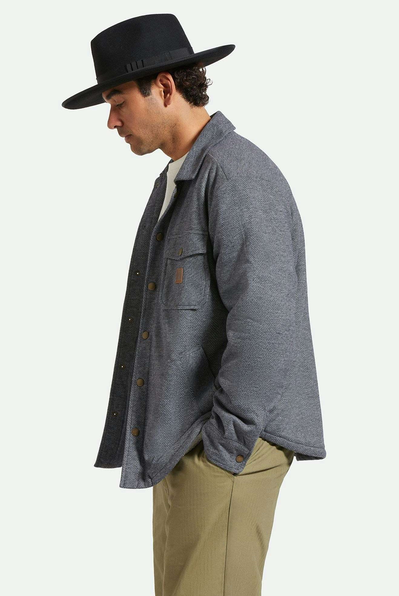 Brixton Unisex Reno Fedora - Black/Black | Side fit