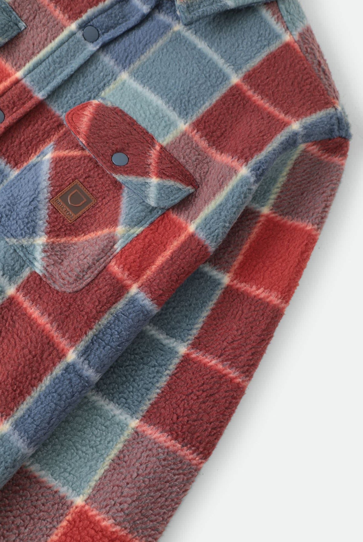 Men's Bowery Arctic Stretch Fleece in the color Blue/Red Plaid - Additional Laydown image