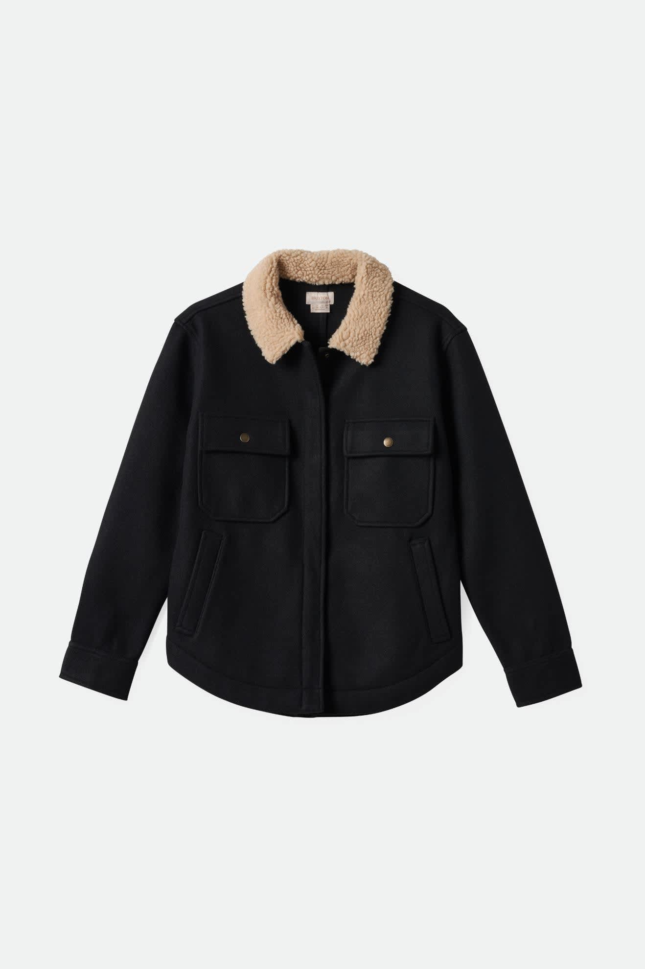 Women's Durham Shirt Jacket in the color Black - Front Product View