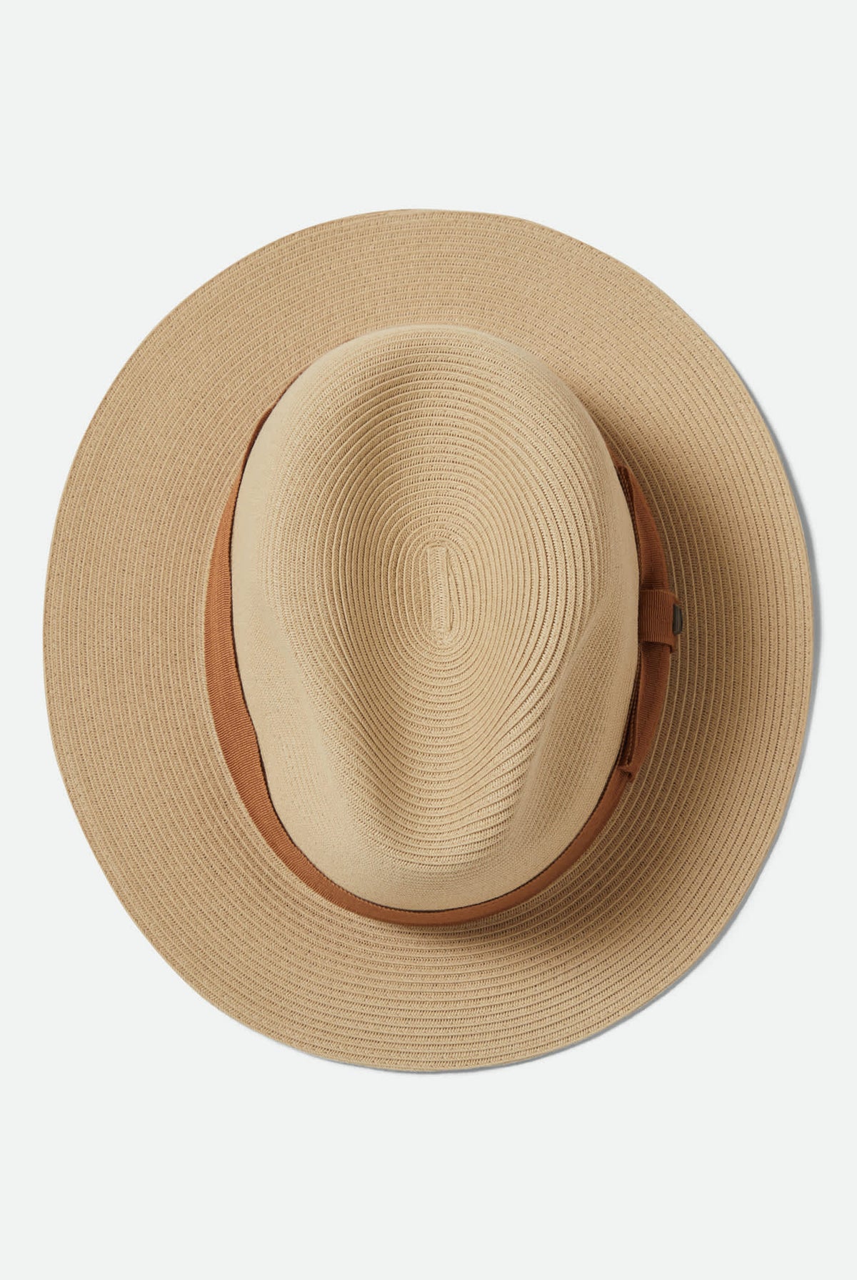 Unisex Roma Straw Packable Fedora in the color Natural/Bronze - Additional Laydown image