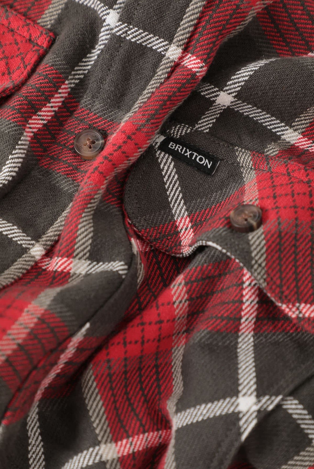 Men's Bowery Flannel in the color Washed Red/Black - Additional Laydown image
