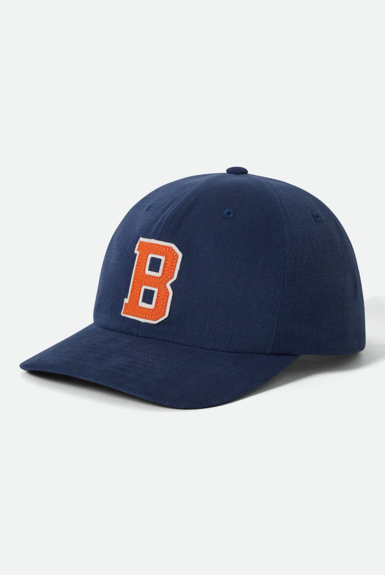 Unisex Big B Adjustable Hat in the color Midnight Blue/Orange - Front Product View