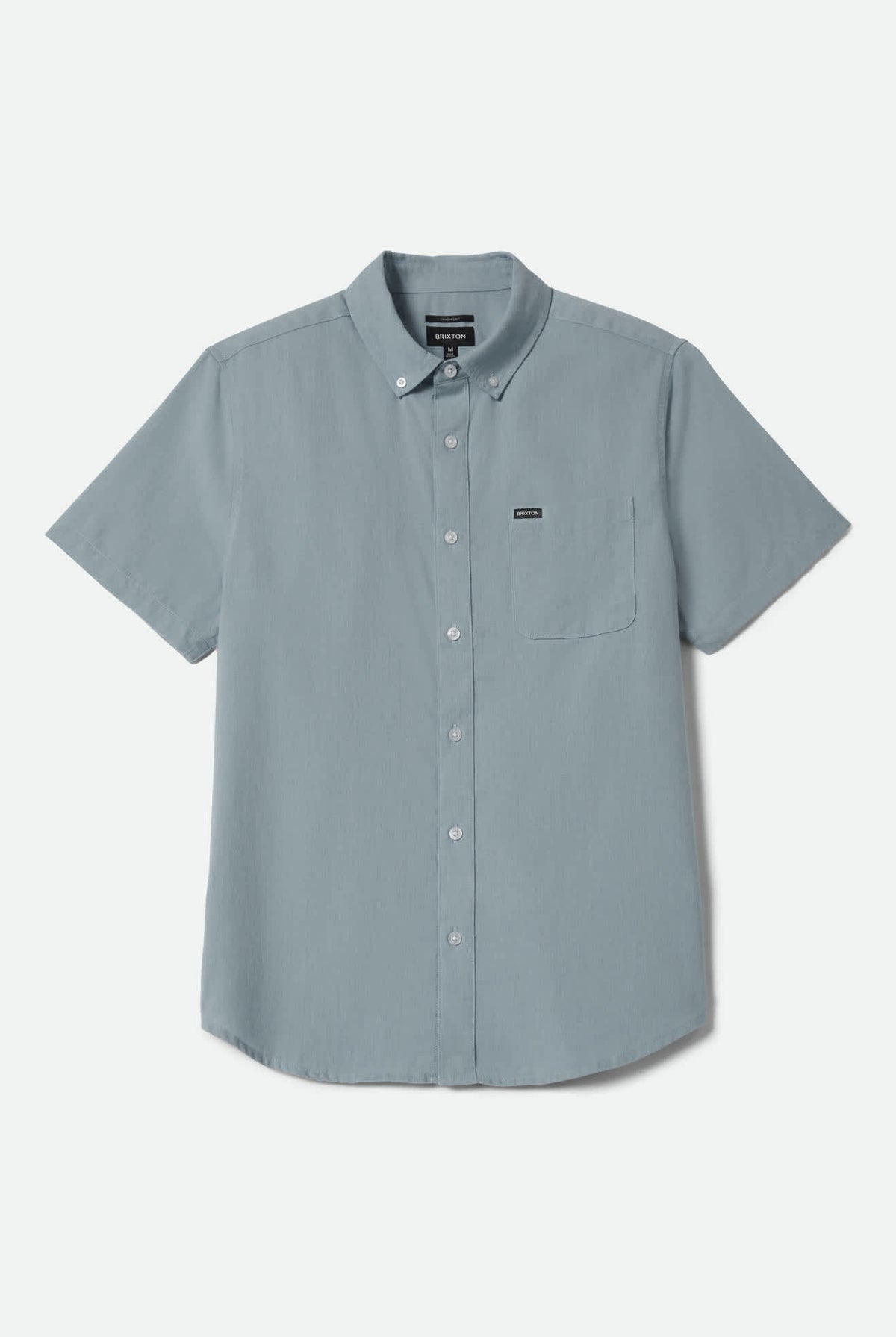 Men's Sanford Oxford Short Sleeve Shirt in the color Blue Aura - Front Product Laydown Image