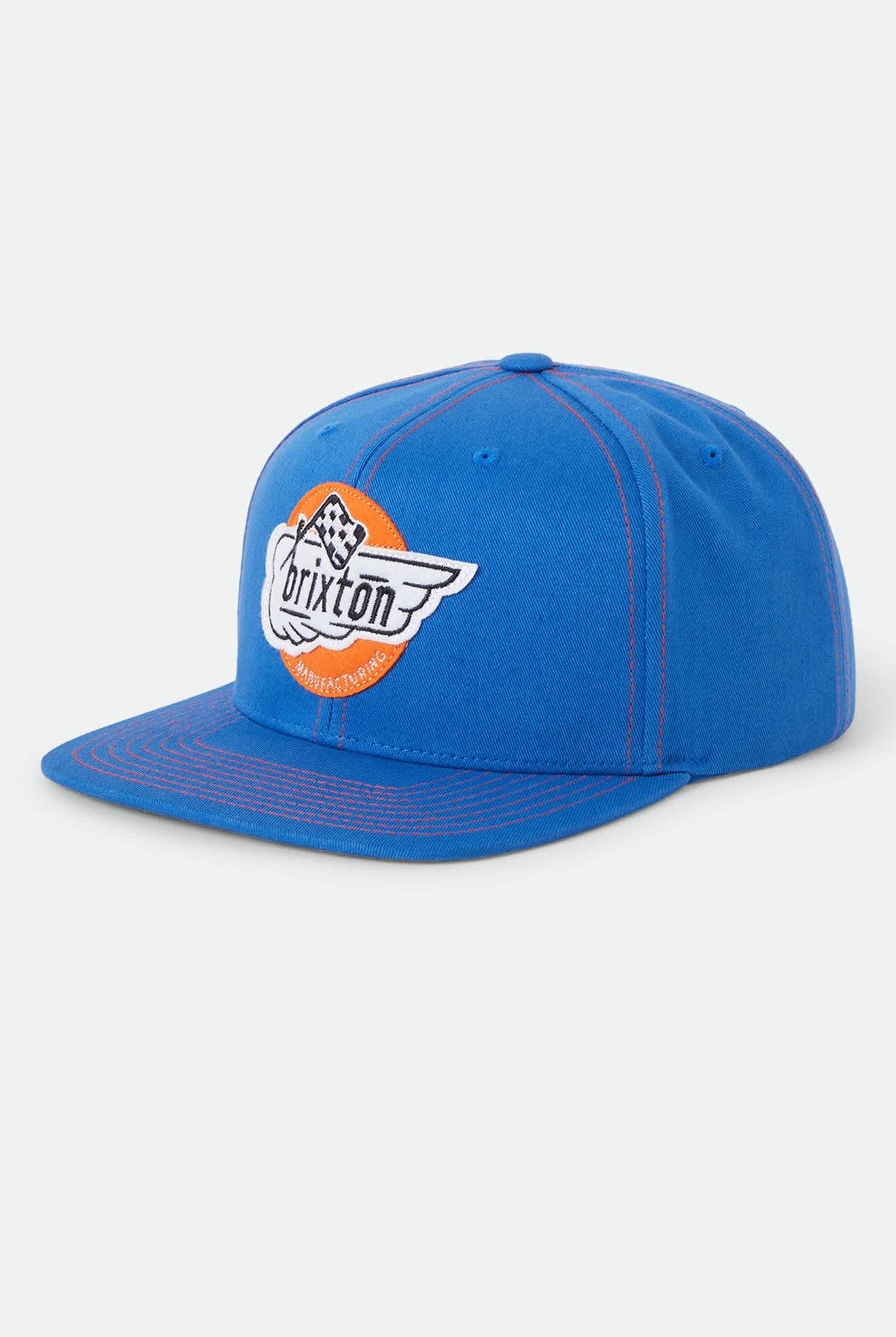 Unisex Heyward Snapback in the color Electric Indigo - Front Product Laydown Image