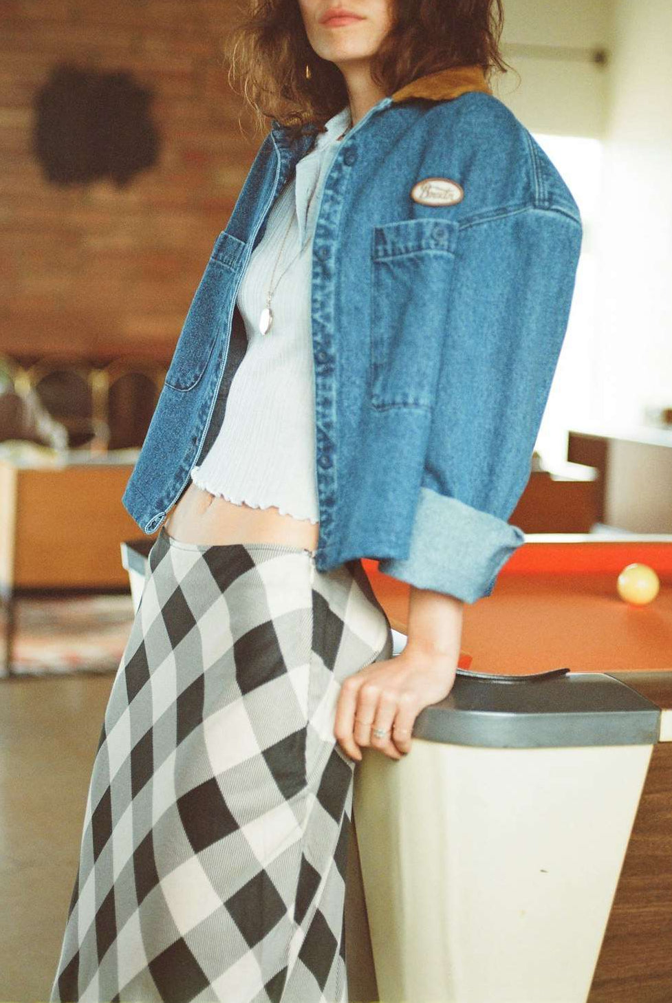Women's Lifestyle 2 | Silky Full Length Skirt - Washed Black/Whitecap Buffalo Check