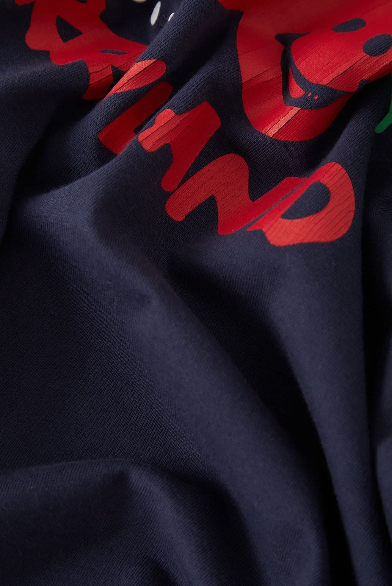 Women's Cherryland Boxy Cropped Crew in the color Washed Navy - Additional Laydown image