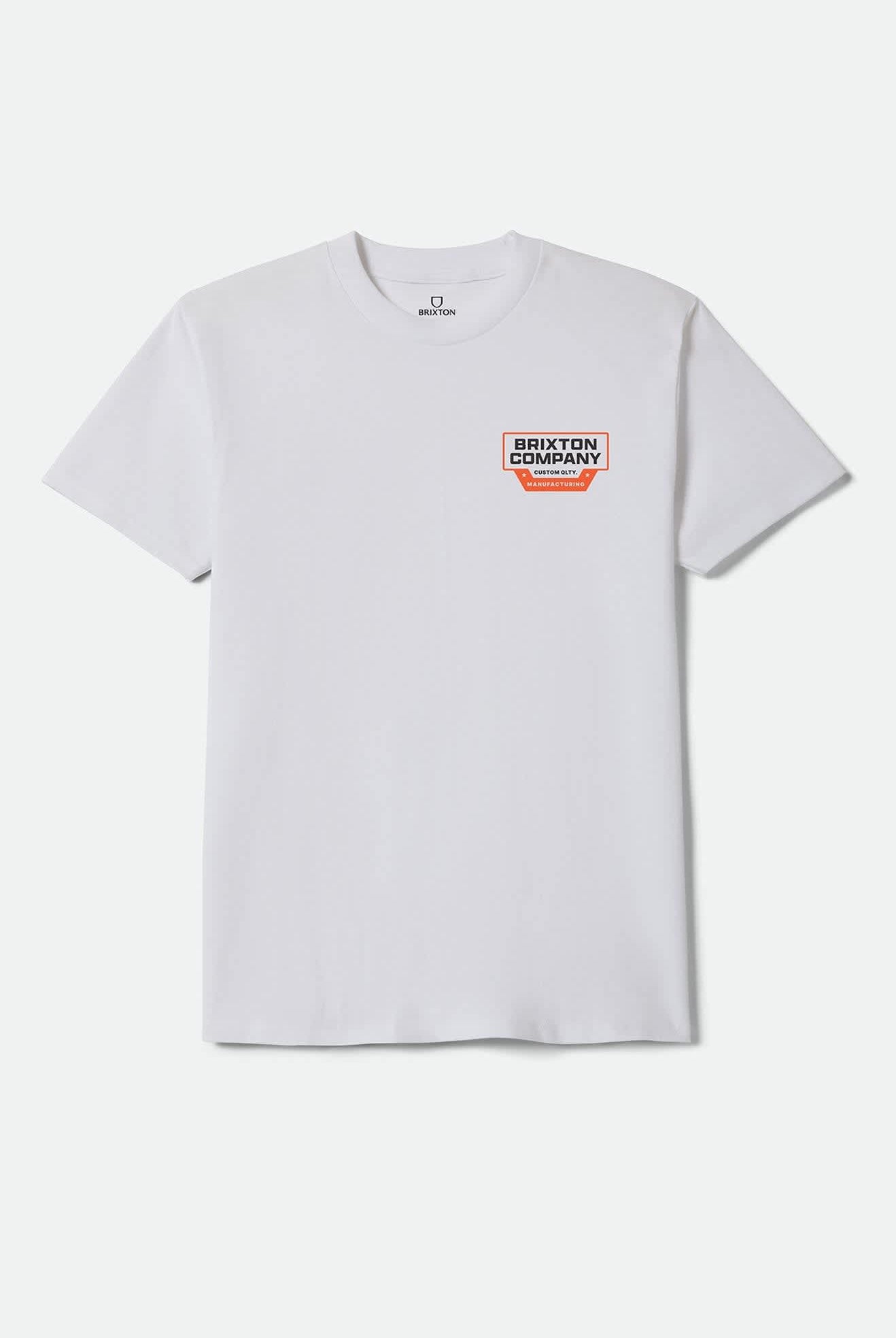 Men's Reeves Standard T-Shirt in the color White - Front Product Laydown Image