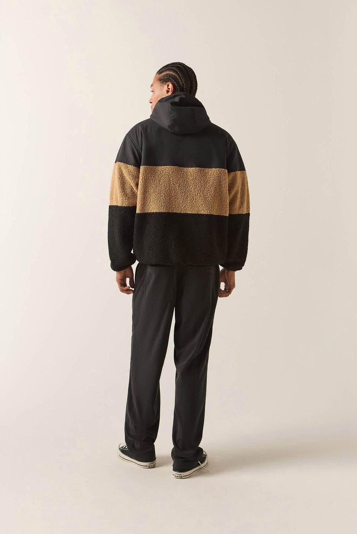 Men's Journey Tech Hoodie Fleece in the color Black/Sand - Additional Fit image