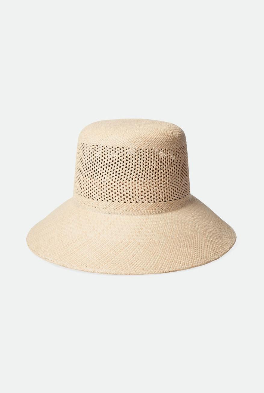 Back Laydown Image for Lopez Panama Straw Bucket Hat - Catalina Sand
