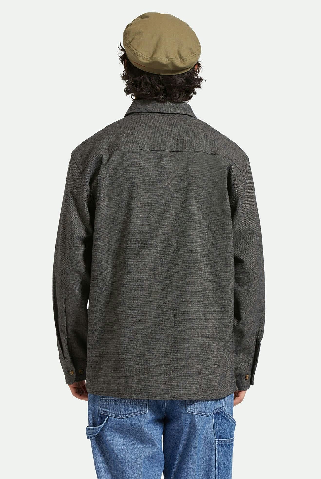 Men's Selden L/S Overshirt in the color Mixed Tweed - Men's Back View