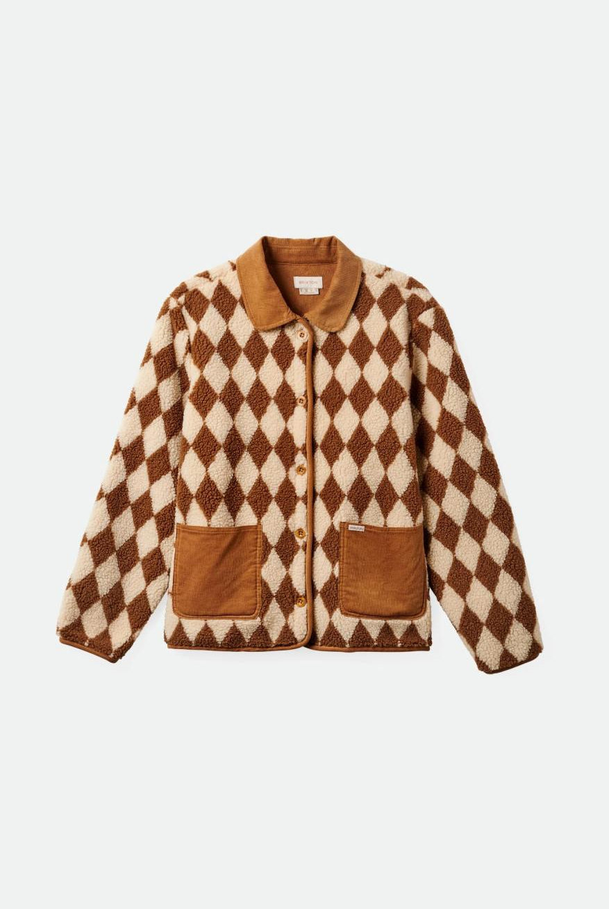 Brixton Women's Wylie Sherpa Jacket - Washed Copper | Profile