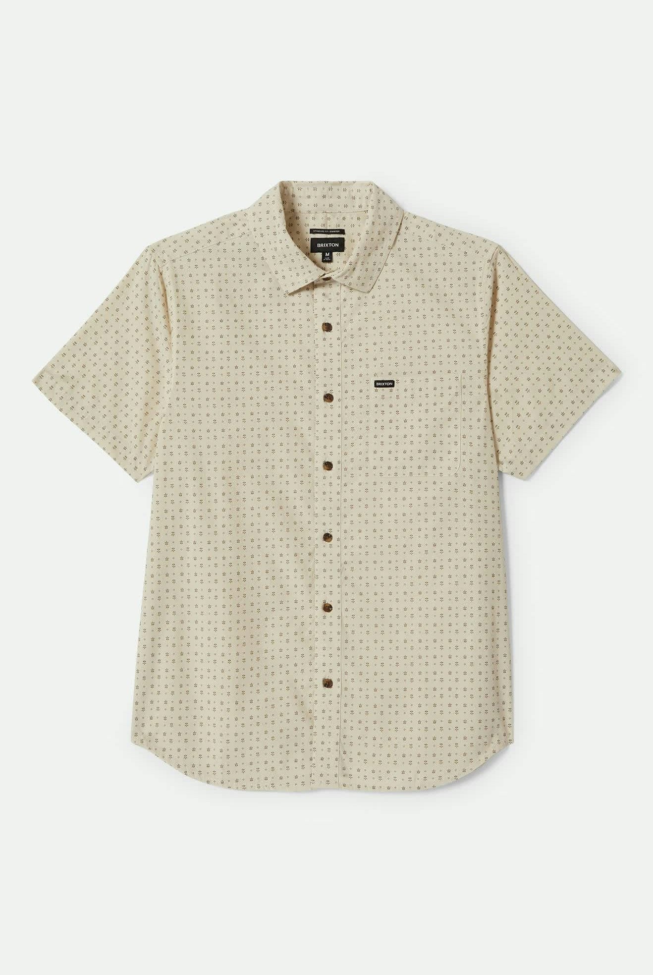 Men's Charter Print S/S Shirt in the color Off White/Micro Floral - Front Product View