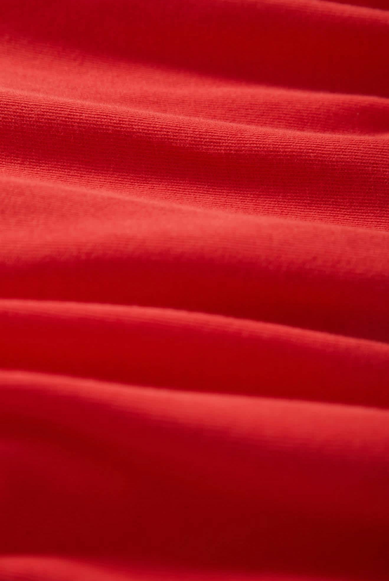 Women's Carefree Organic Garment Dye Perfect T-Shirt in the color Crimson - Additional Laydown image