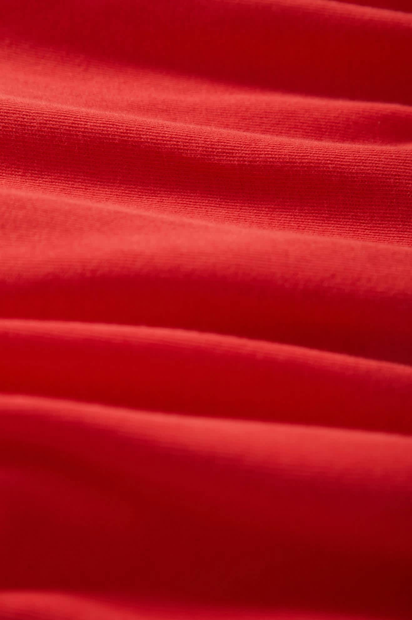 Women's Carefree Organic Garment Dye Perfect T-Shirt in the color Crimson - Additional Laydown image