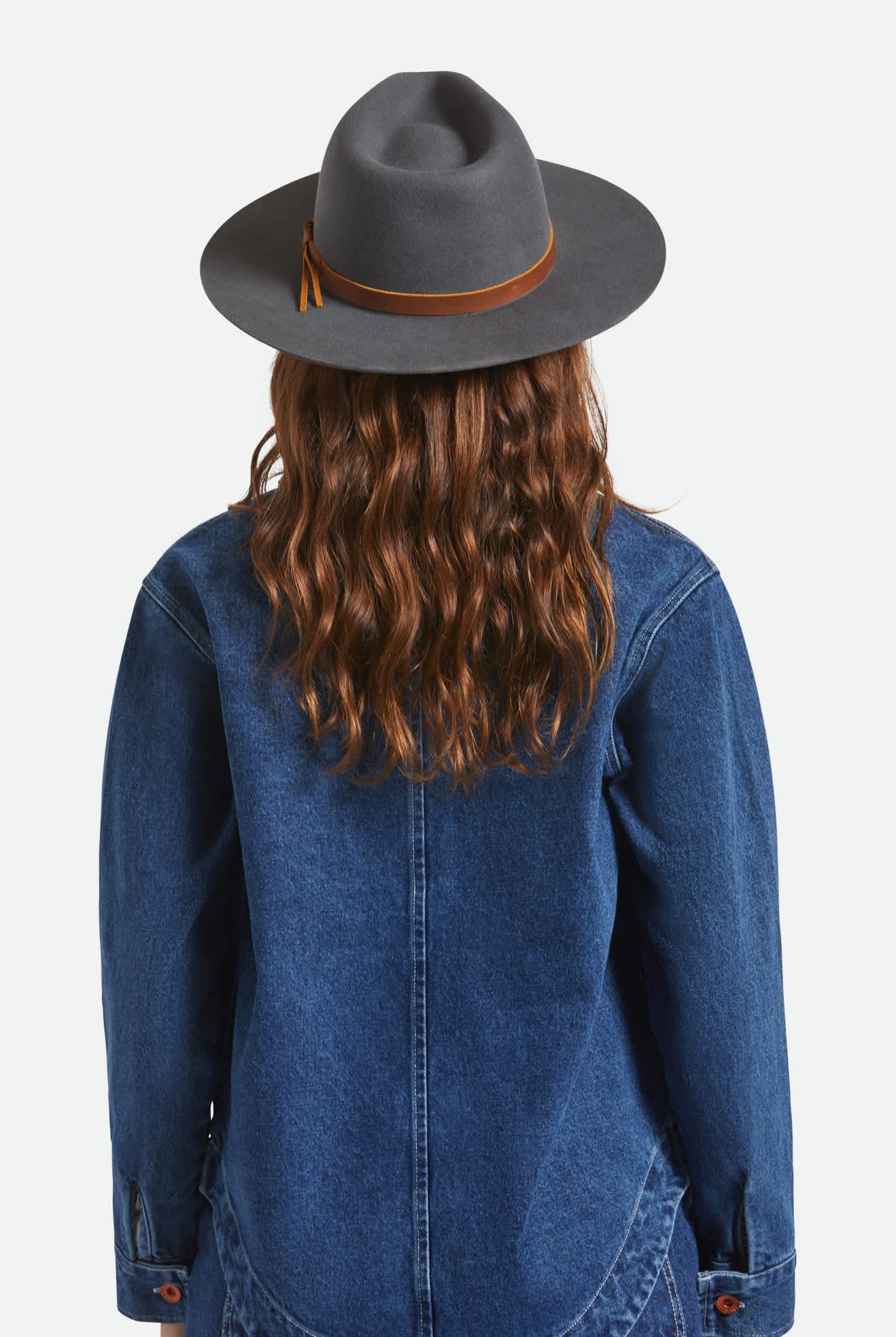 Unisex Hawkins WTHR GUARD™ Cowboy Hat in the color Asphalt/Brown - Women's Back View
