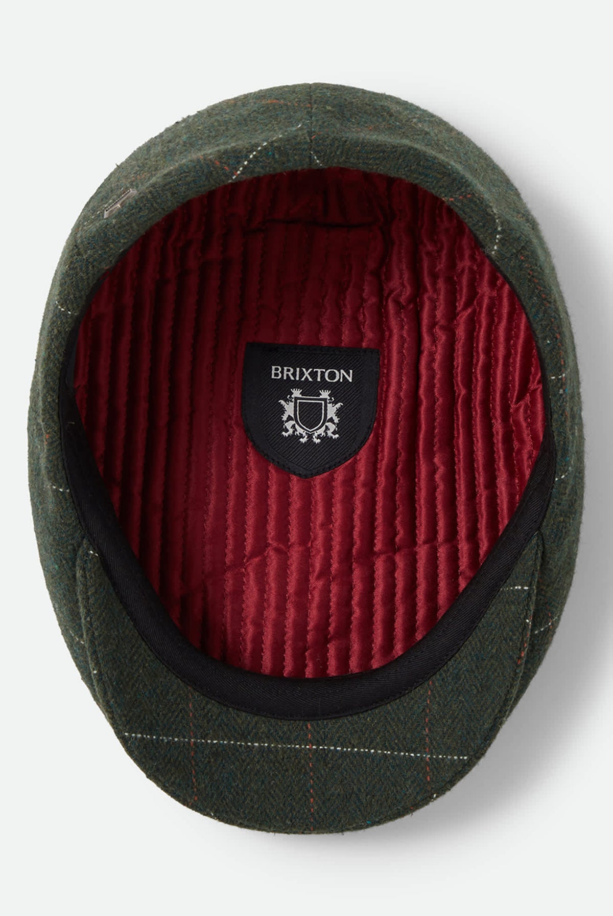 Unisex Hooligan Flat Cap in the color Moss/Orange - Additional Laydown image