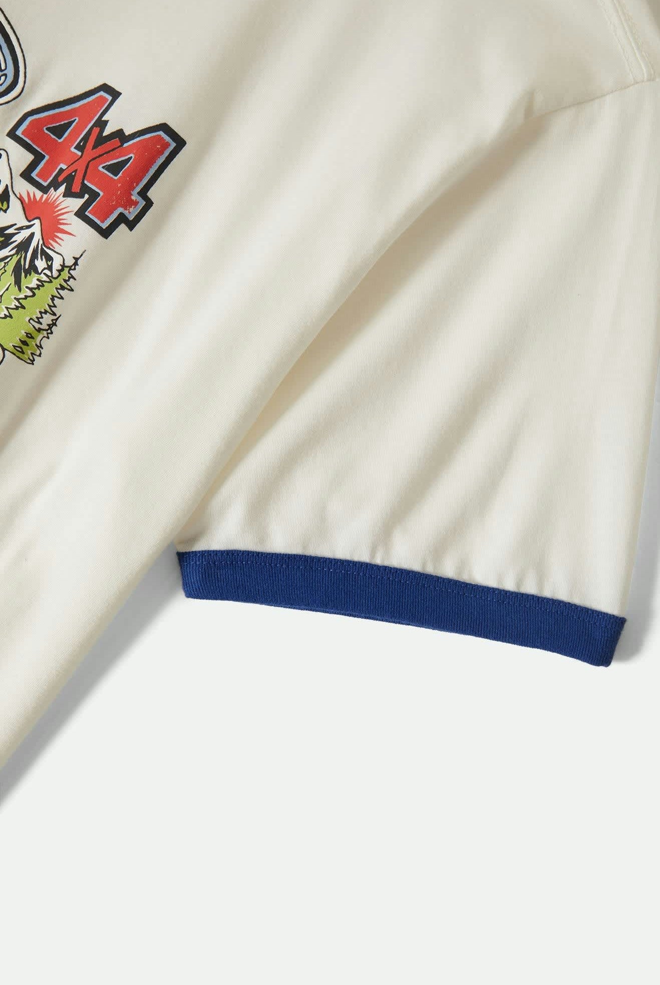 Men's Ford King Of The Mountains S/S Ringer T-Shirt in the color Wimbledon White - Additional Laydown image