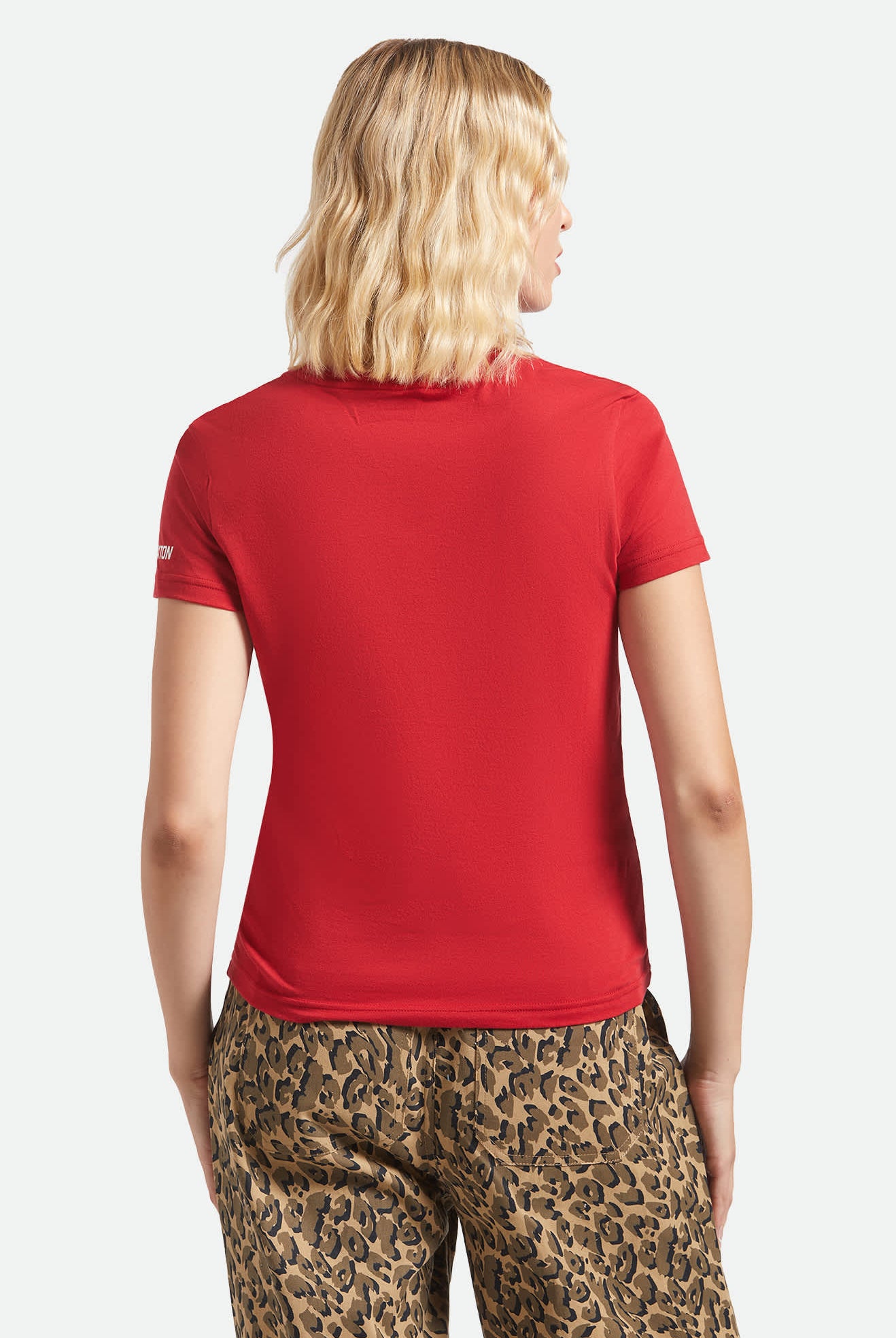 Women's Coors Light Racing Fitted T-Shirt in the color Coors Red - Women's Back View