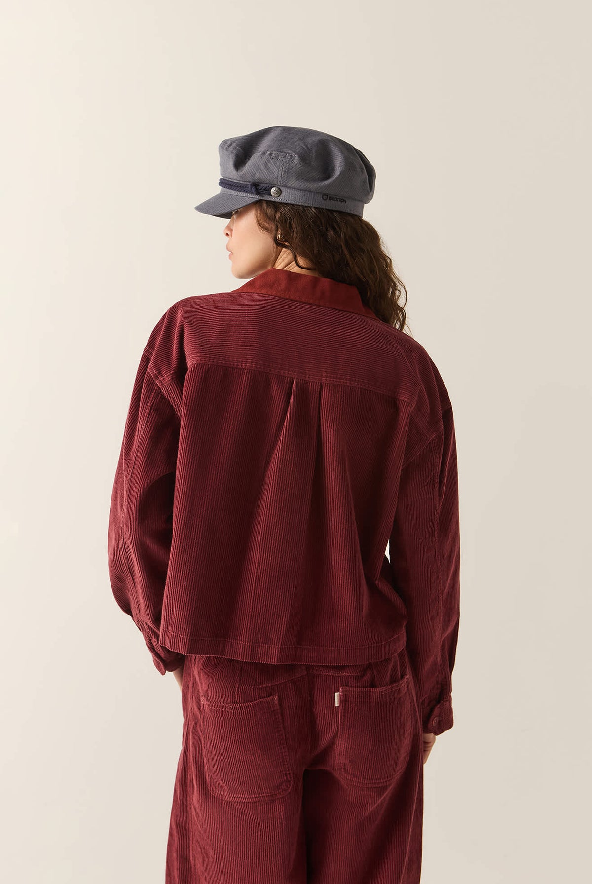 Women's Utopia Overshirt in the color Wild Ginger Cord - Women's Back View