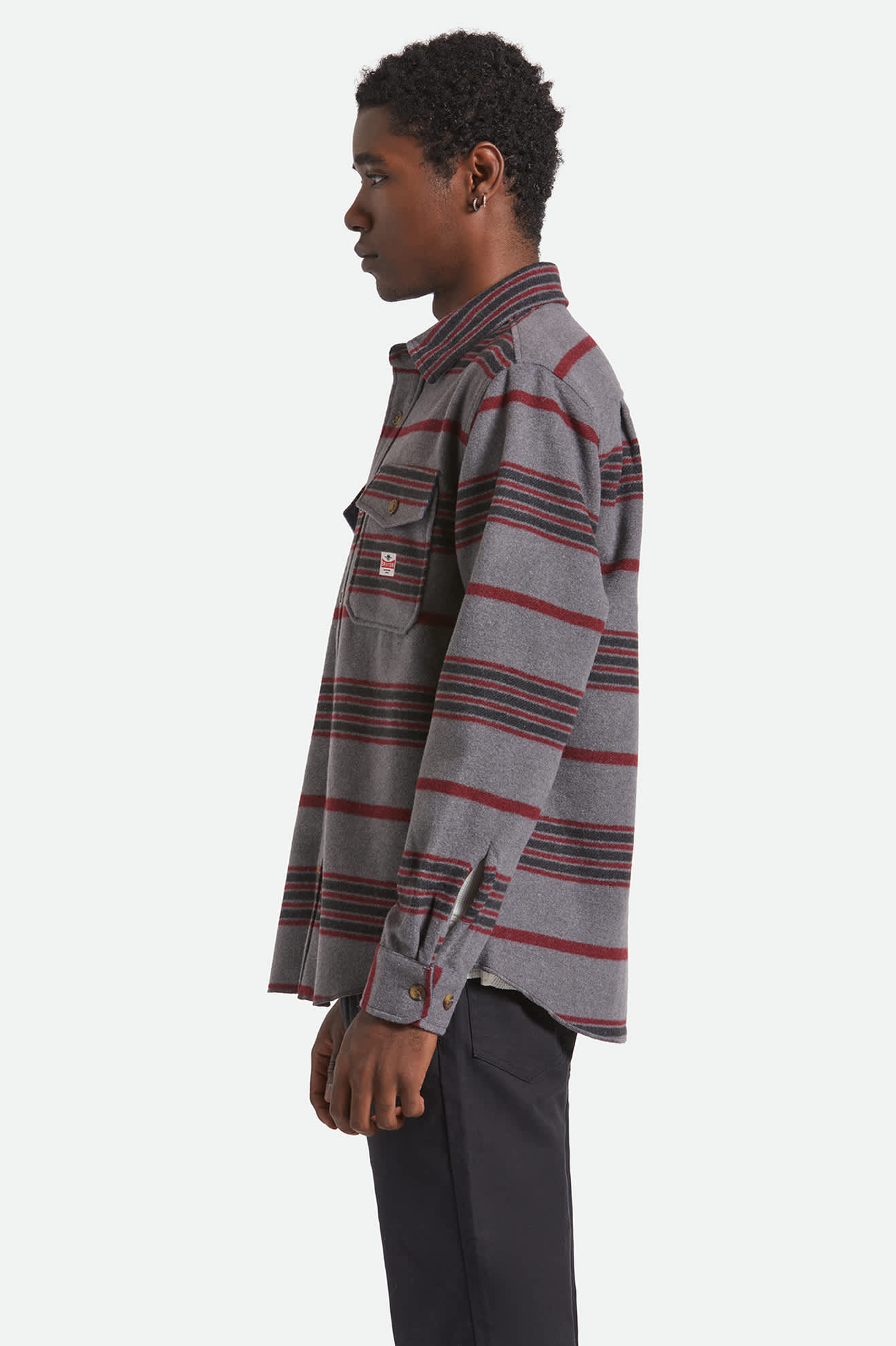 Men's Altered Threads Overshirt in the color Multi Blanket Stripe - Men's Side View