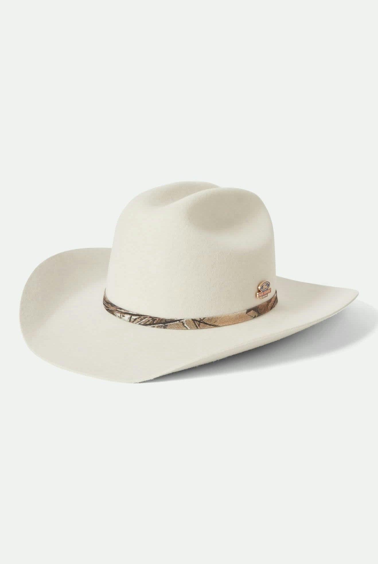 Unisex Ford Truck Country Cowboy Hat in the color Wimbledon White/Camo - Front Product View