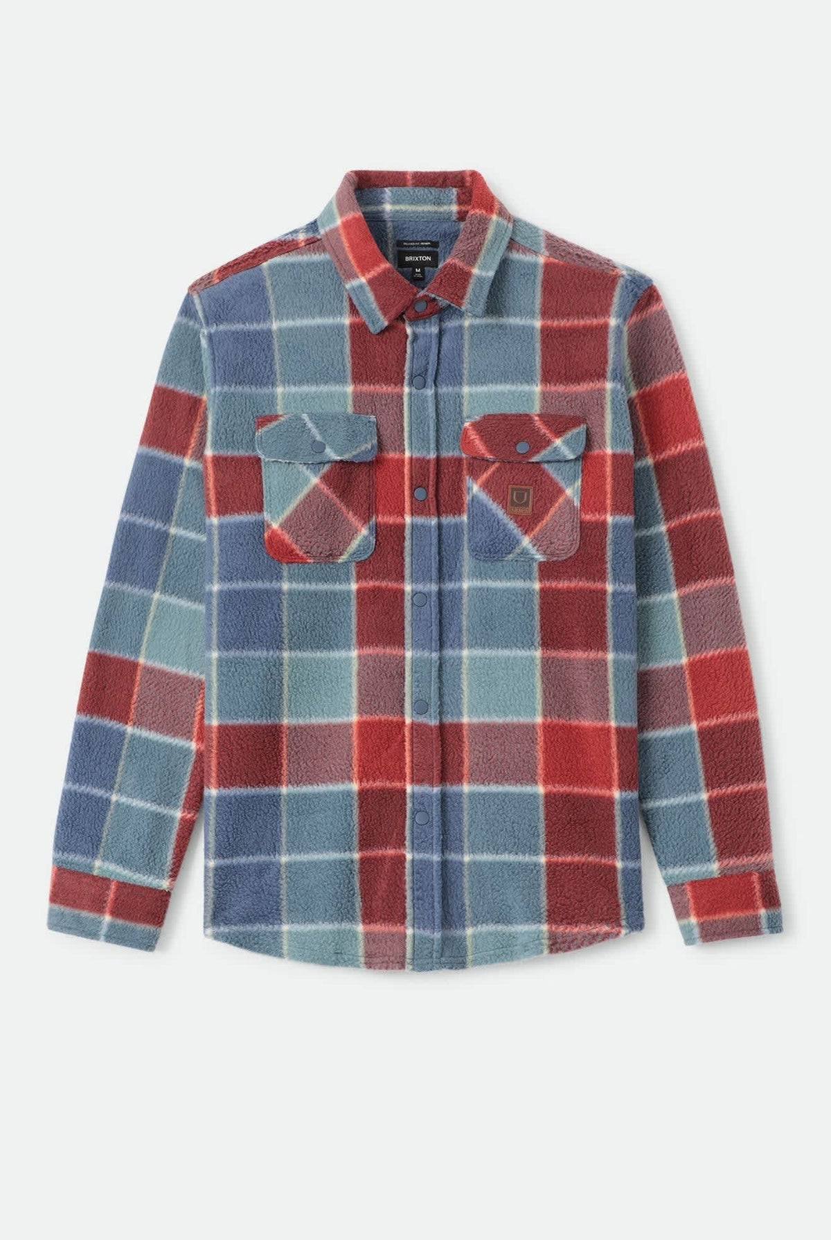 Men's Bowery Arctic Stretch Fleece in the color Blue/Red Plaid - Front Product Laydown Image
