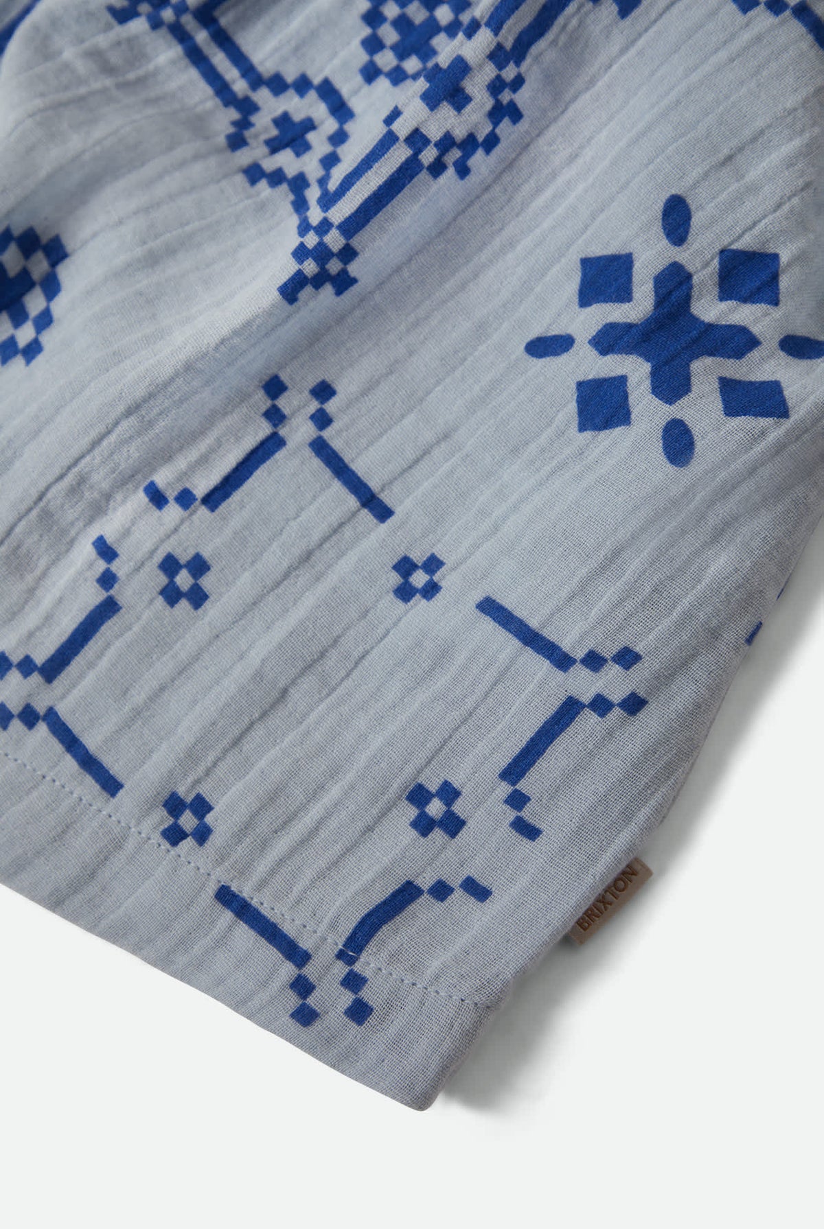 Women's The Tie Dress in the color Aura Blue Tile Print - Additional Laydown image